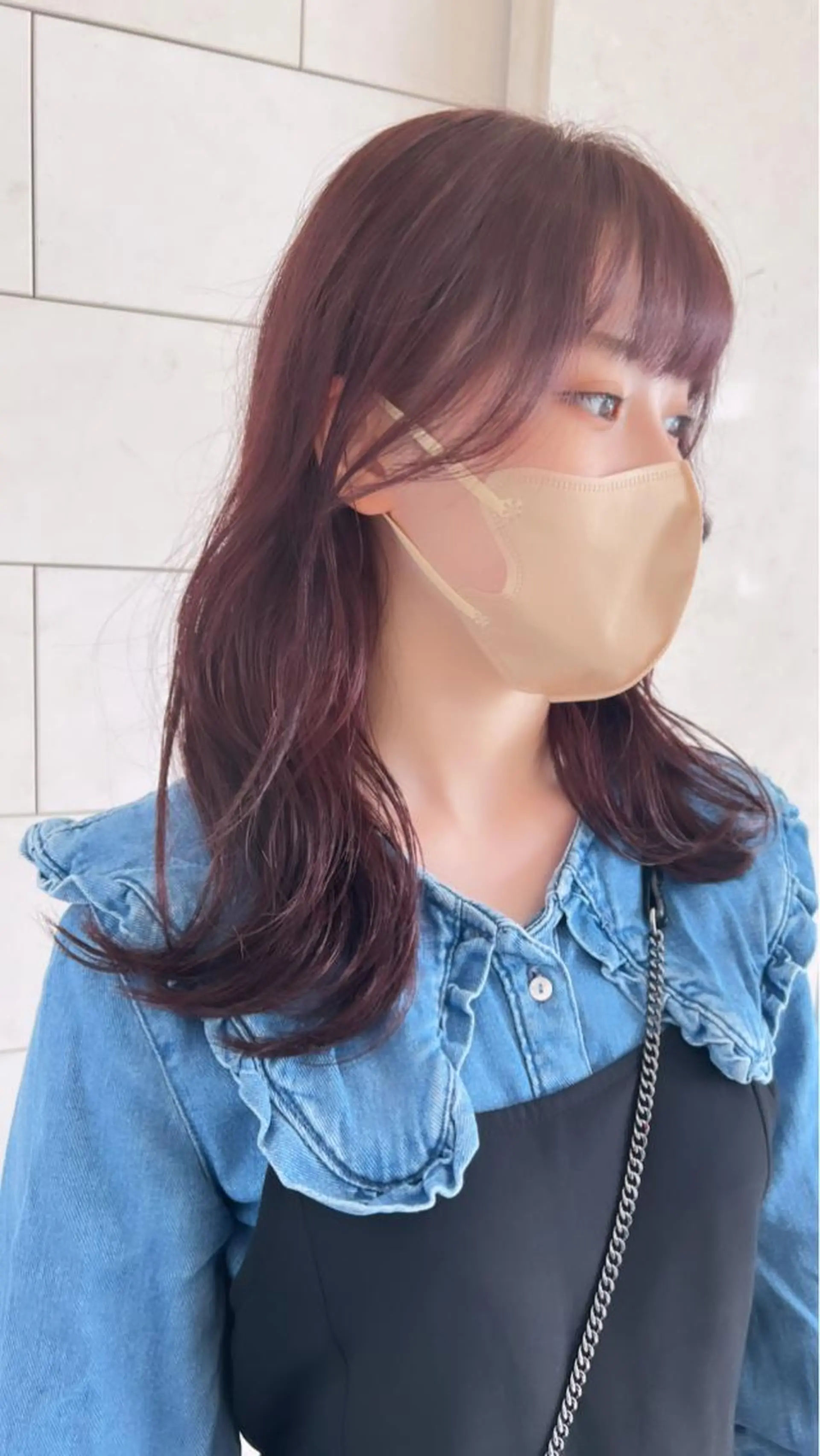 セミロング カラー フルガキ ハルカ天神美容室のヘアスタイル