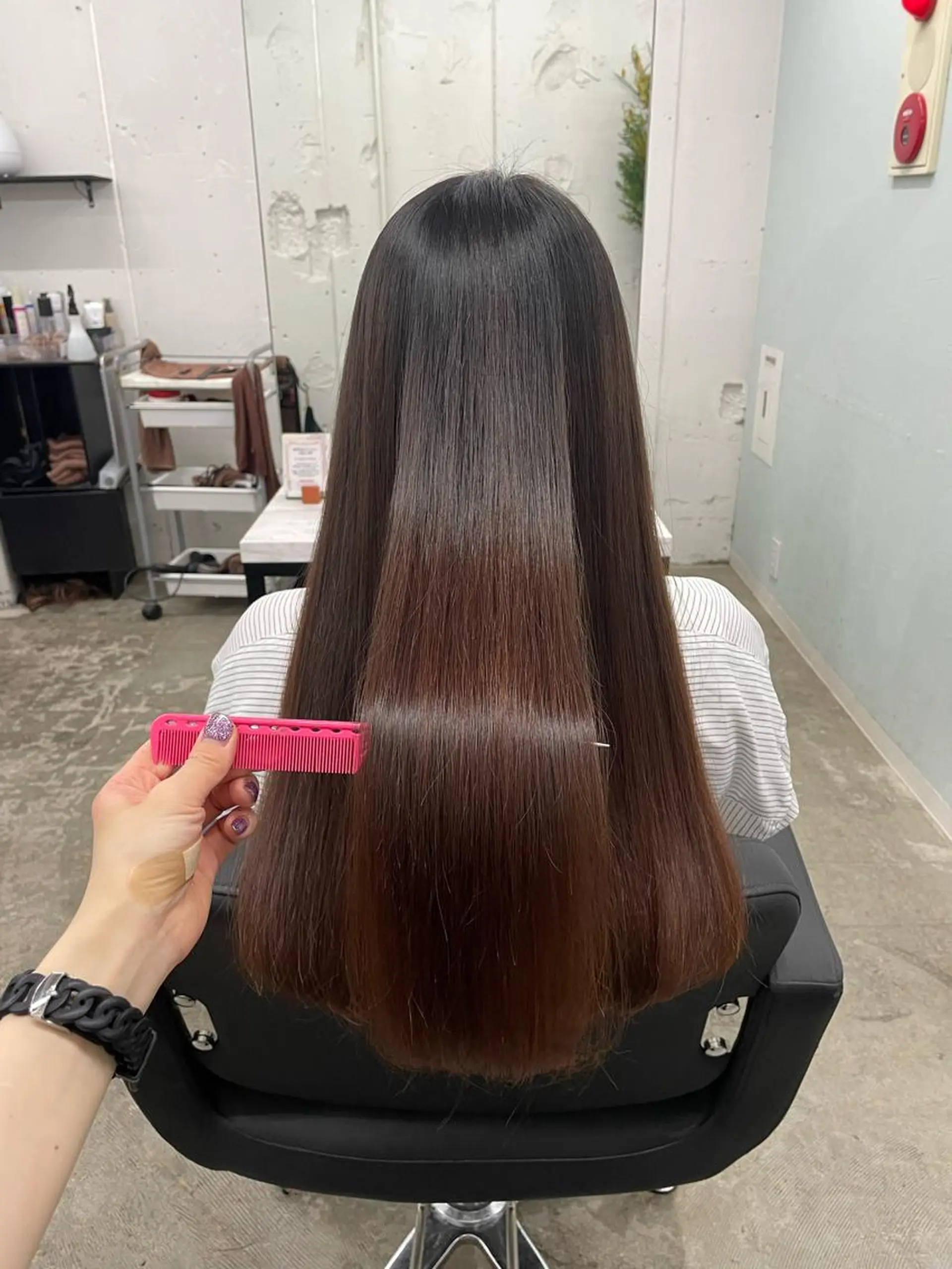 ロング カラー アッシュ アッシュブラウン バレイヤージュ ミストバング ブラウンカラー カット トリートメント 🧡艶髪ちゅるん髪 🫧🧡YUKI❄️のヘアスタイル