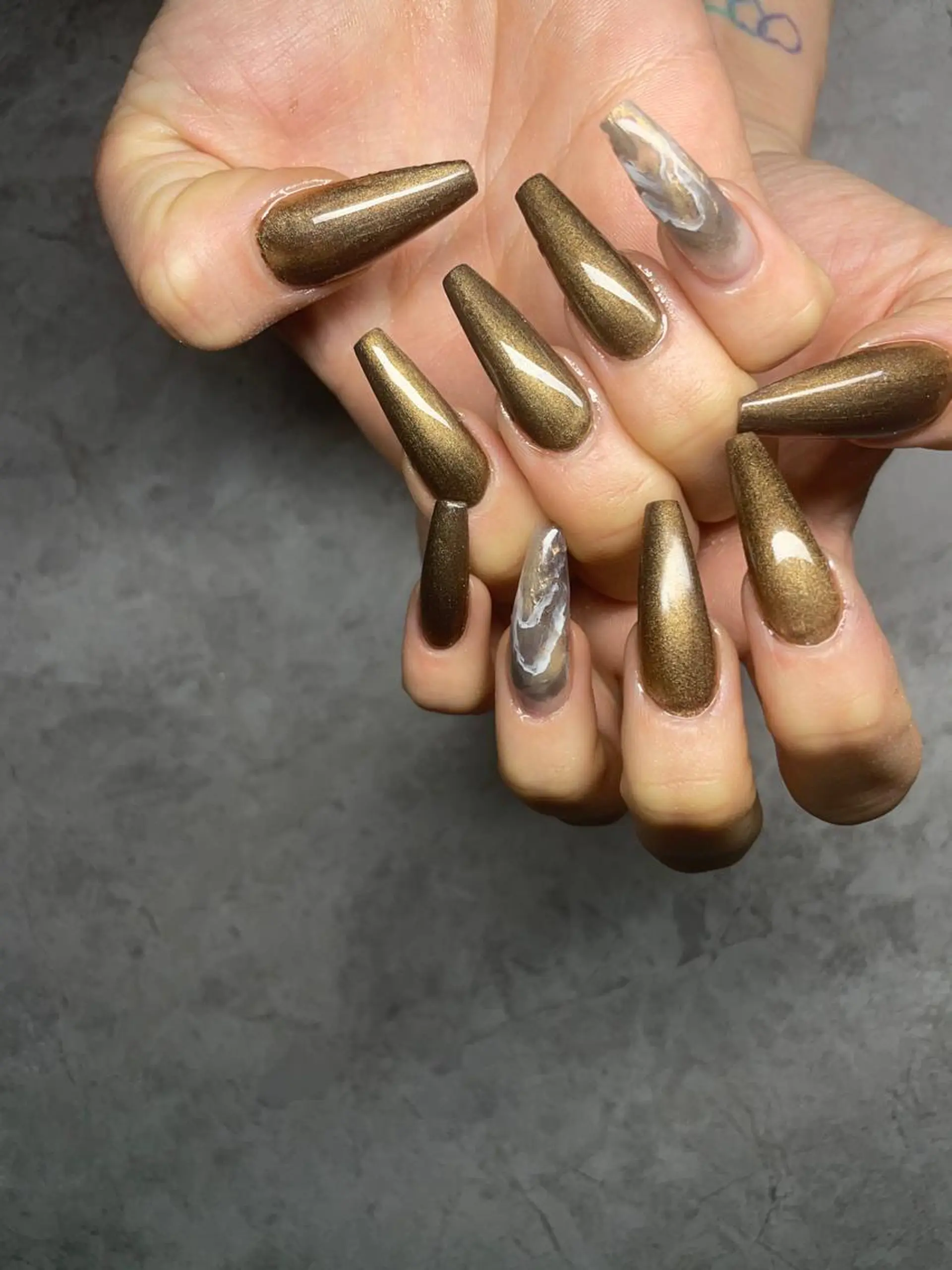 ロング ネイル アートネイル ニュアンスネイル ワンカラーネイル Statice所属・YUNA FUKUDAのネイルデザイン