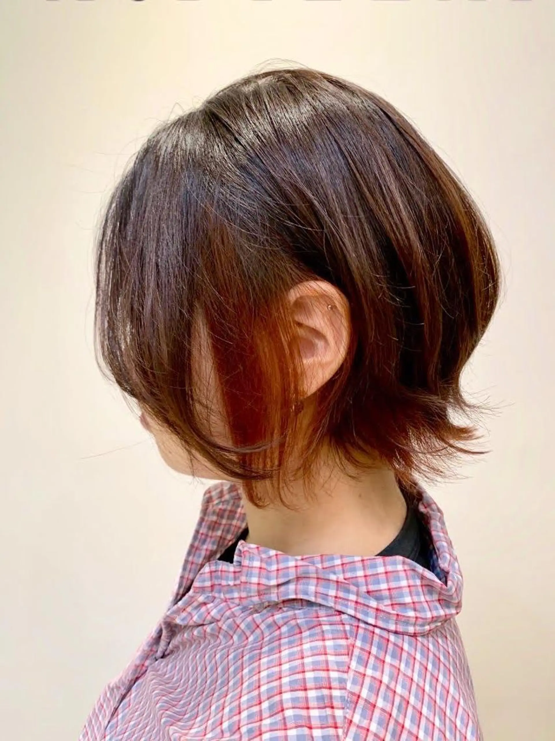 ショート カラー インナーカラー オレンジ 全国1位🥇世界5位 小野田　礼花のヘアスタイル