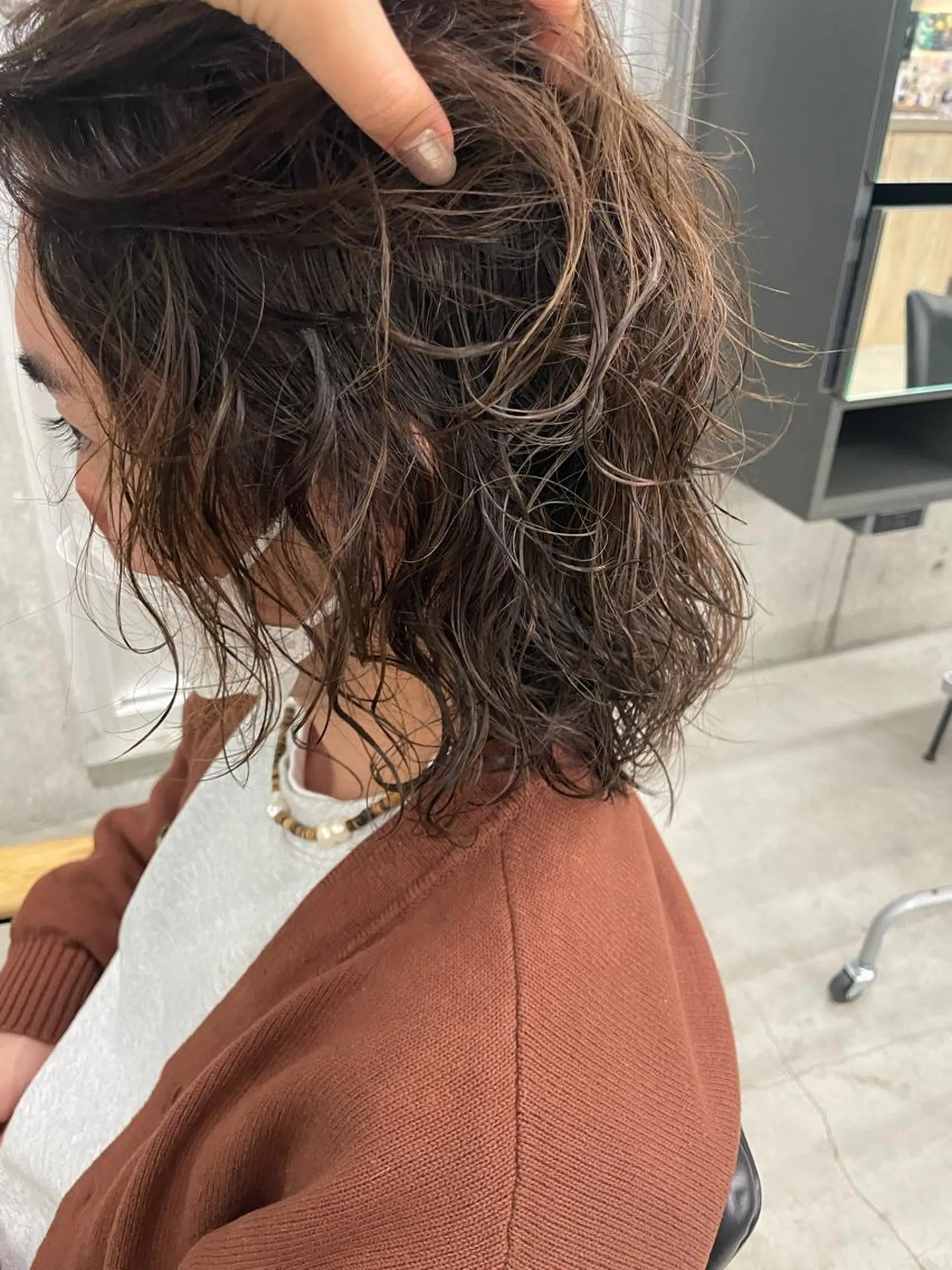 ミディアム パーマ ミディアムパーマ カット パーマ 佐伯 和佳のヘアスタイル