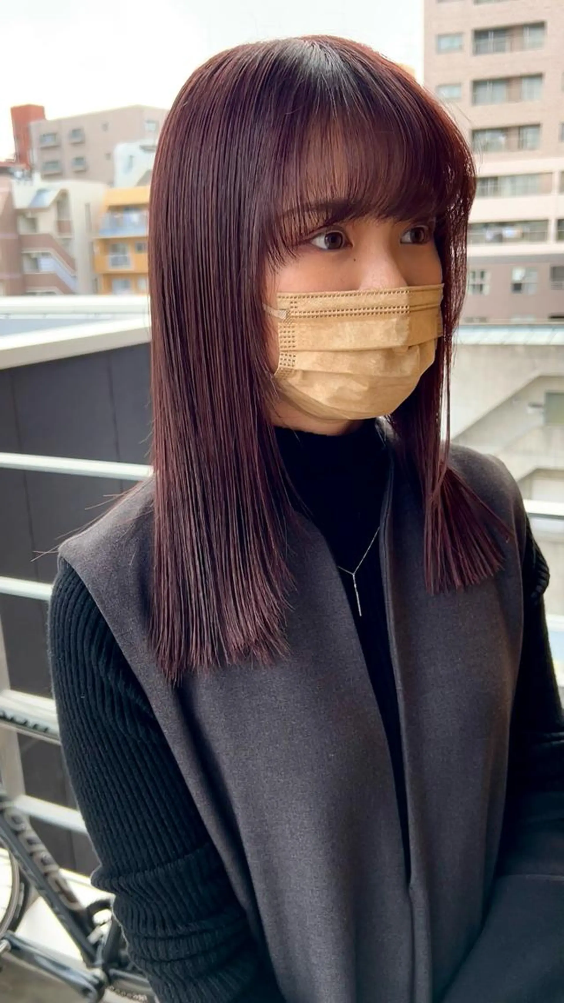 セミロング カラー ブラウンカラー ピンクカラー ピンクブラウン 似合わせカット RAIMA ケアハイトーンのヘアスタイル