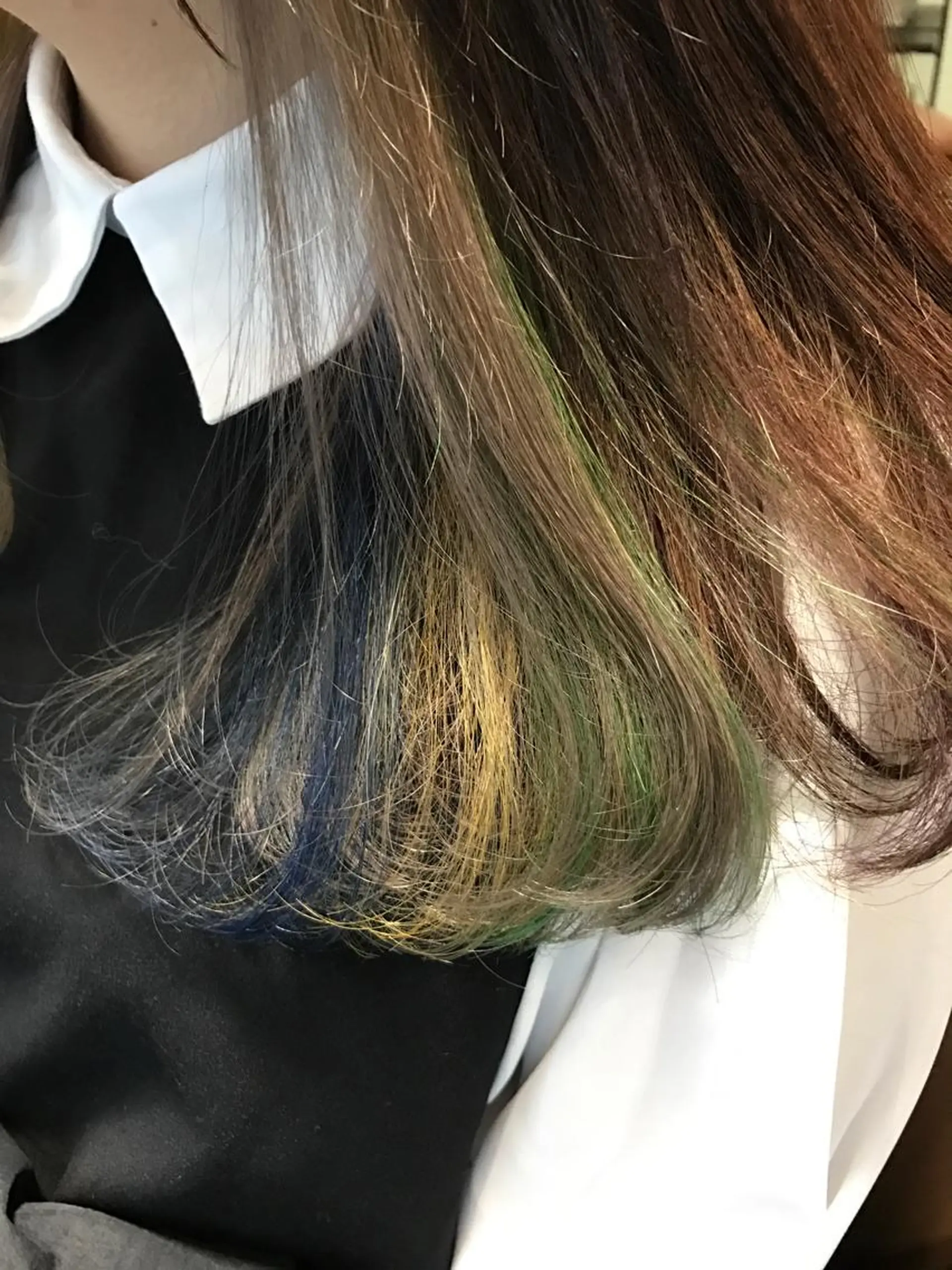 ミディアム カラー ダブルカラー サロンドミルク 原宿のヘアスタイル