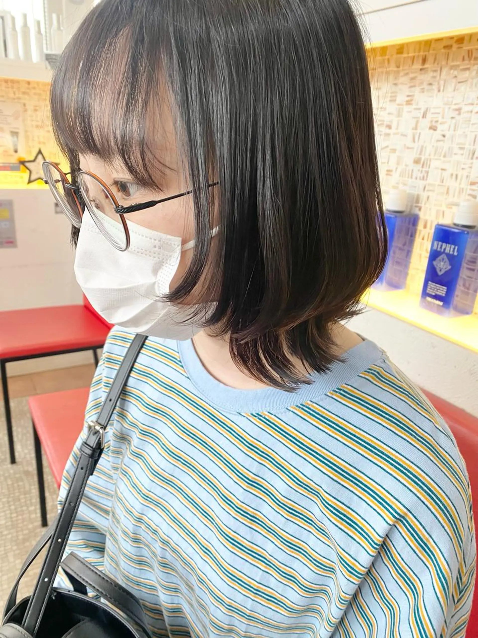 ミディアム カット ヘアカラー 時末侑実 桜井駅のヘアスタイル