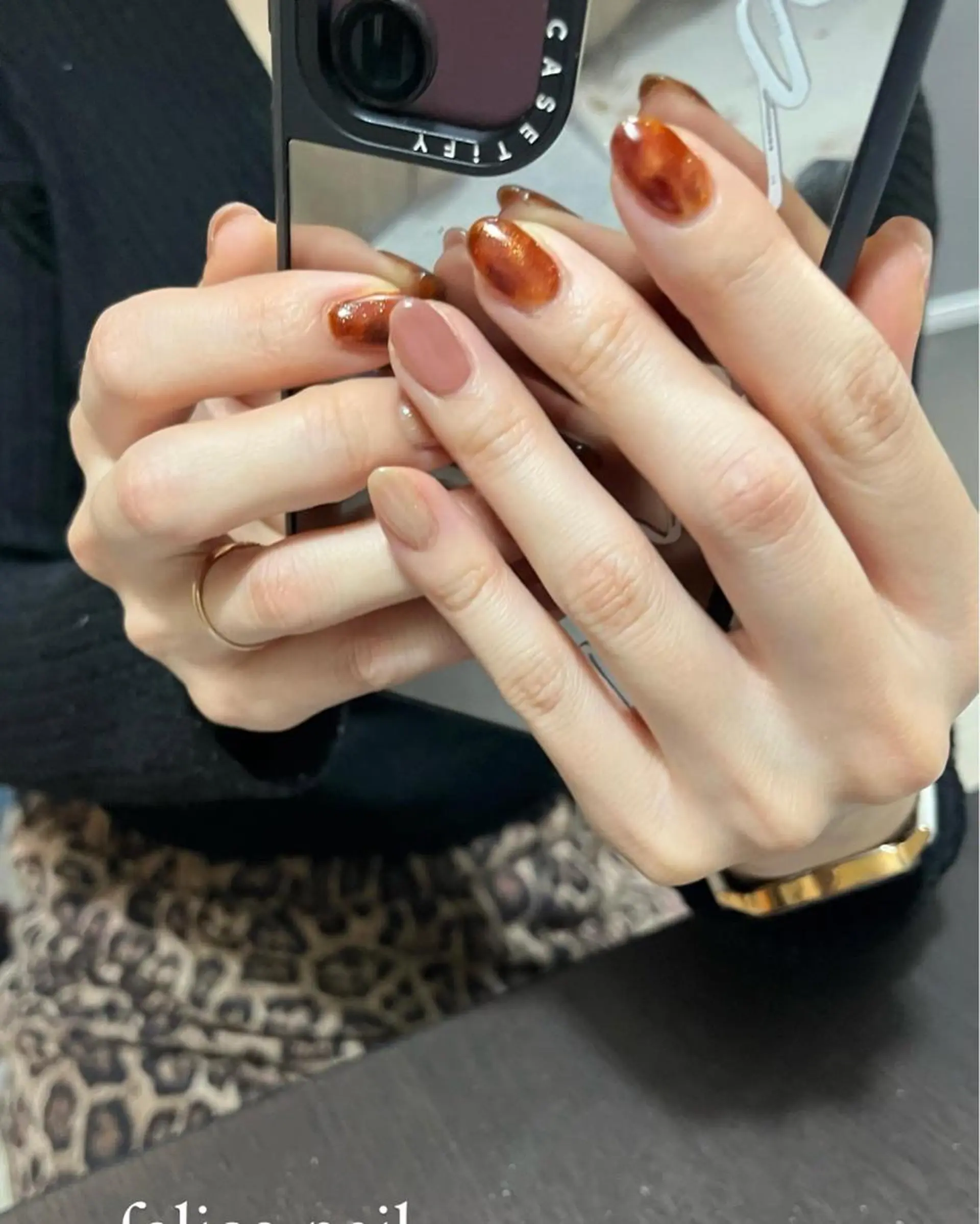 ネイル べっ甲ネイル felice nailのネイルデザイン