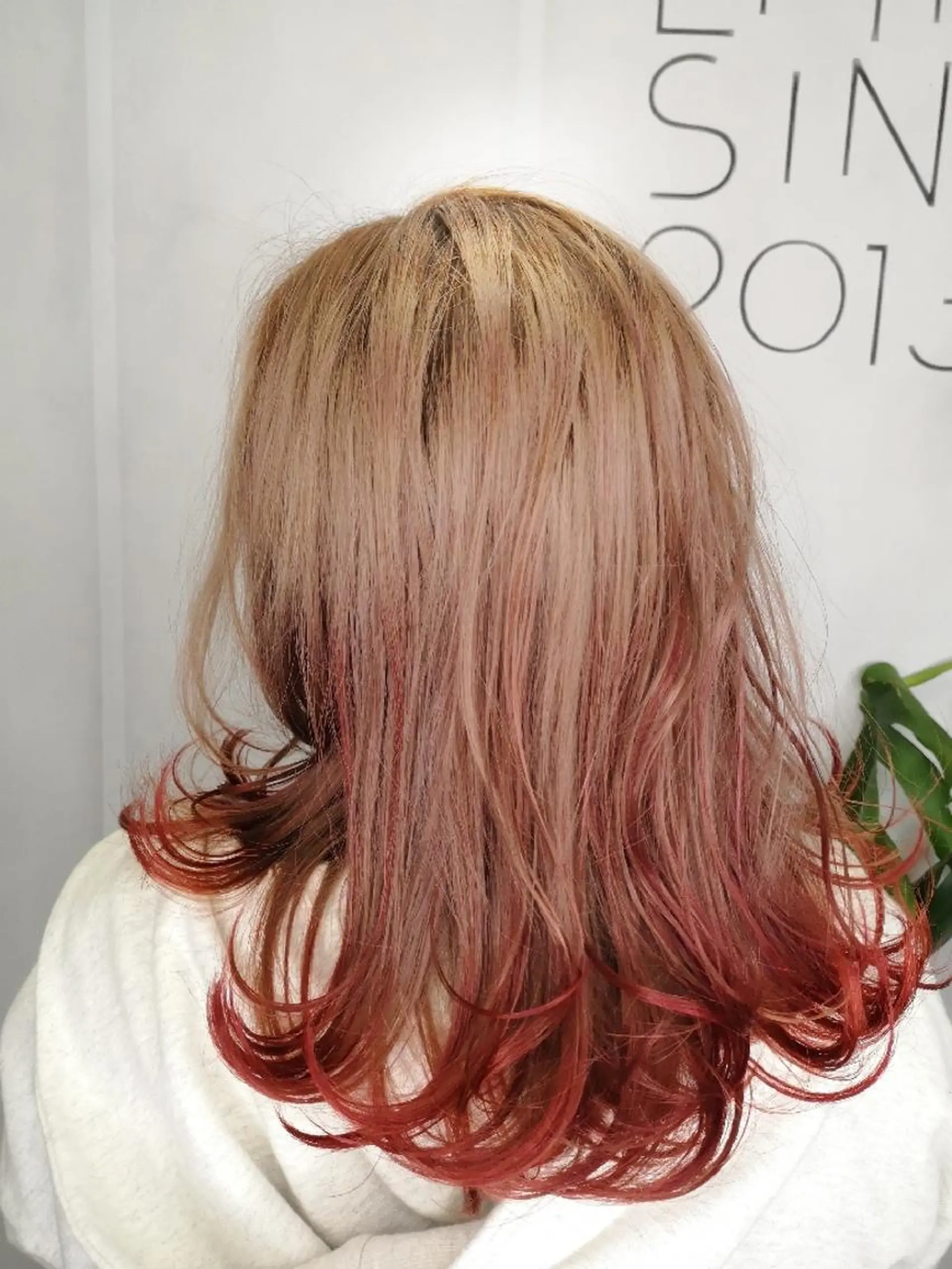 カラー ミディアム バレイヤージュ レッドカラー レイヤーカット カット ヘアカラー N°emirai溝口 MG 🌈梶谷龍吾のヘアスタイル