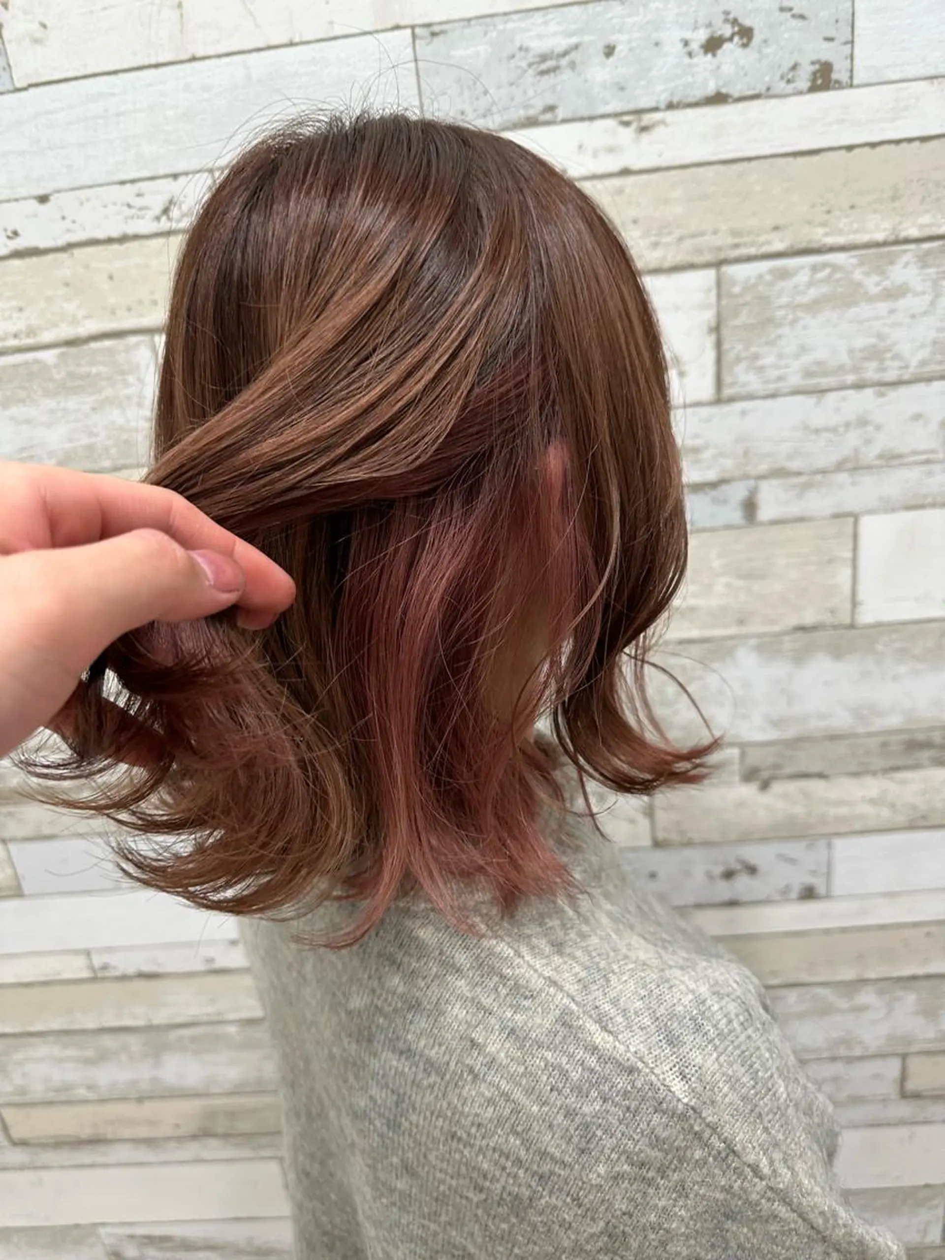 カラー ブラウンカラー ピンクカラー 森本 倭のヘアスタイル