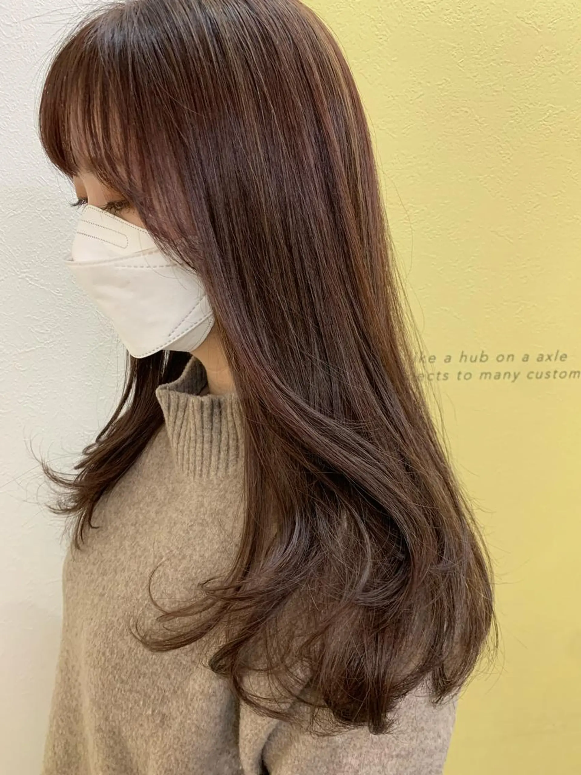 ロング カラー ブラウンカラー 透明感カラー ハイライトカラー ピンクカラー ピンクブラウン カット ヘアカラー トリートメント hub hair レイヤー/透明感のヘアスタイル