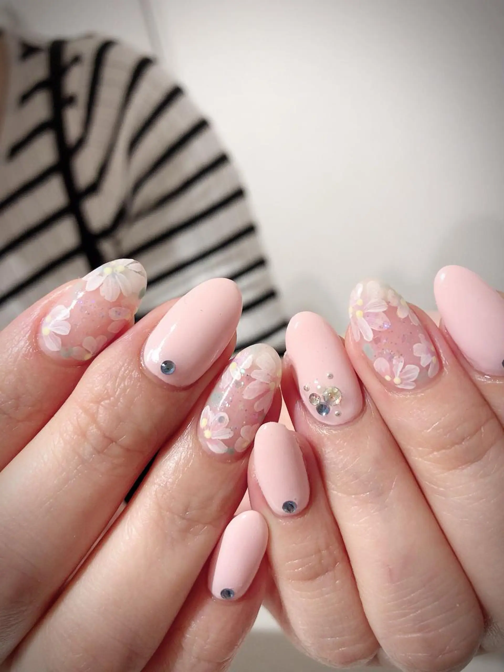 ネイル フラワーネイル ピンク ハンドネイル * haruのネイルデザイン