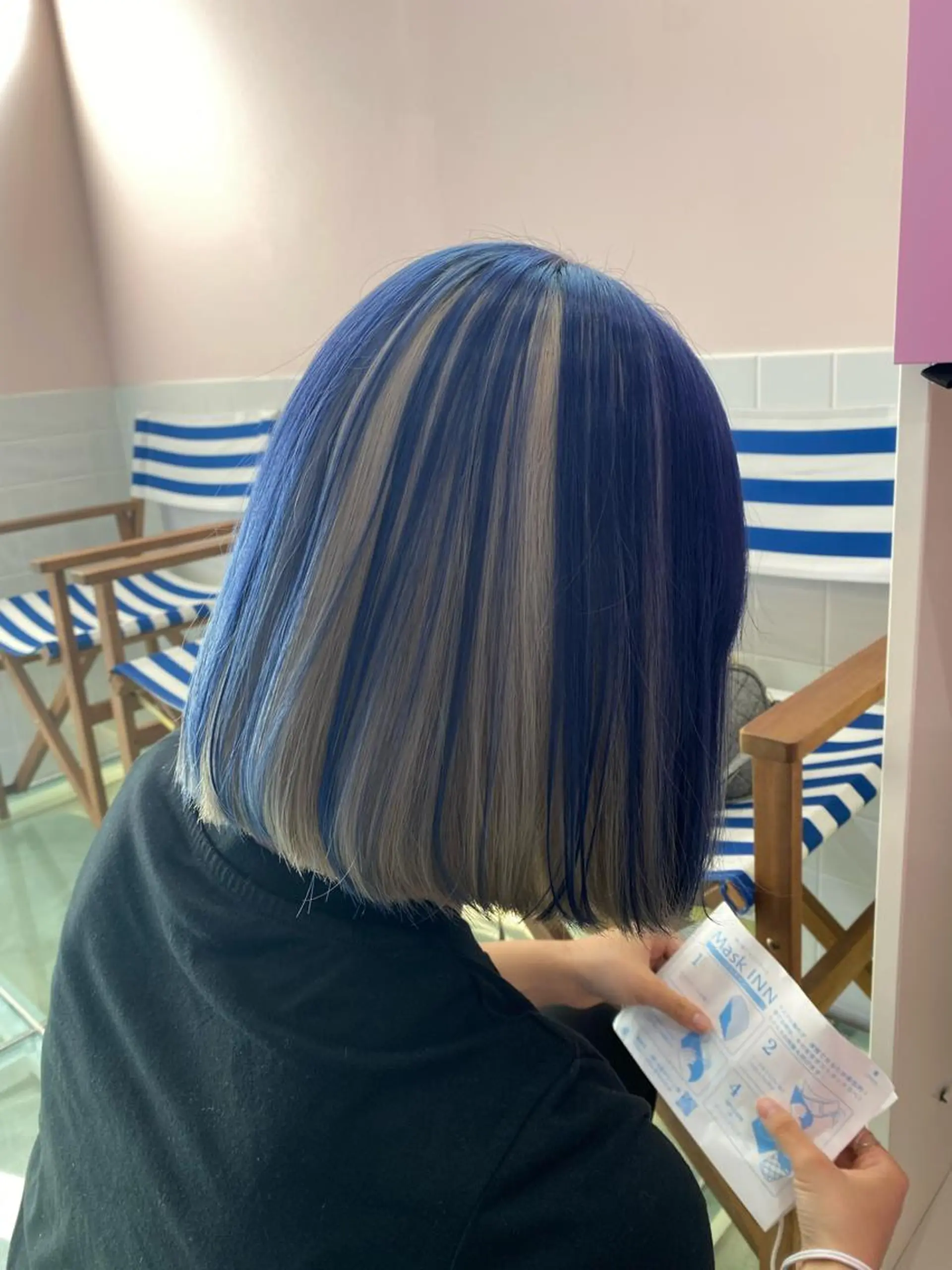 カラー ブリーチ ブルーカラー シルバー ヘアカラー トリートメント ヘアセット 楓🦋韓国系レイヤー / 透明感カラー🤍のヘアスタイル