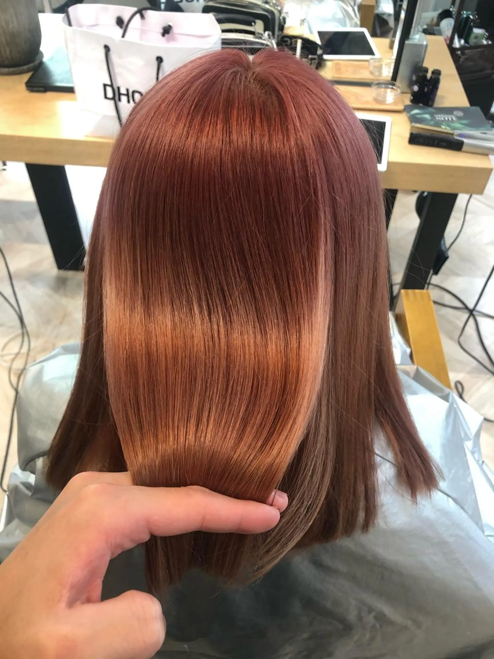 ミディアム カラー ヘアアレンジ トッチ 艶髪髪質改善のヘアスタイル