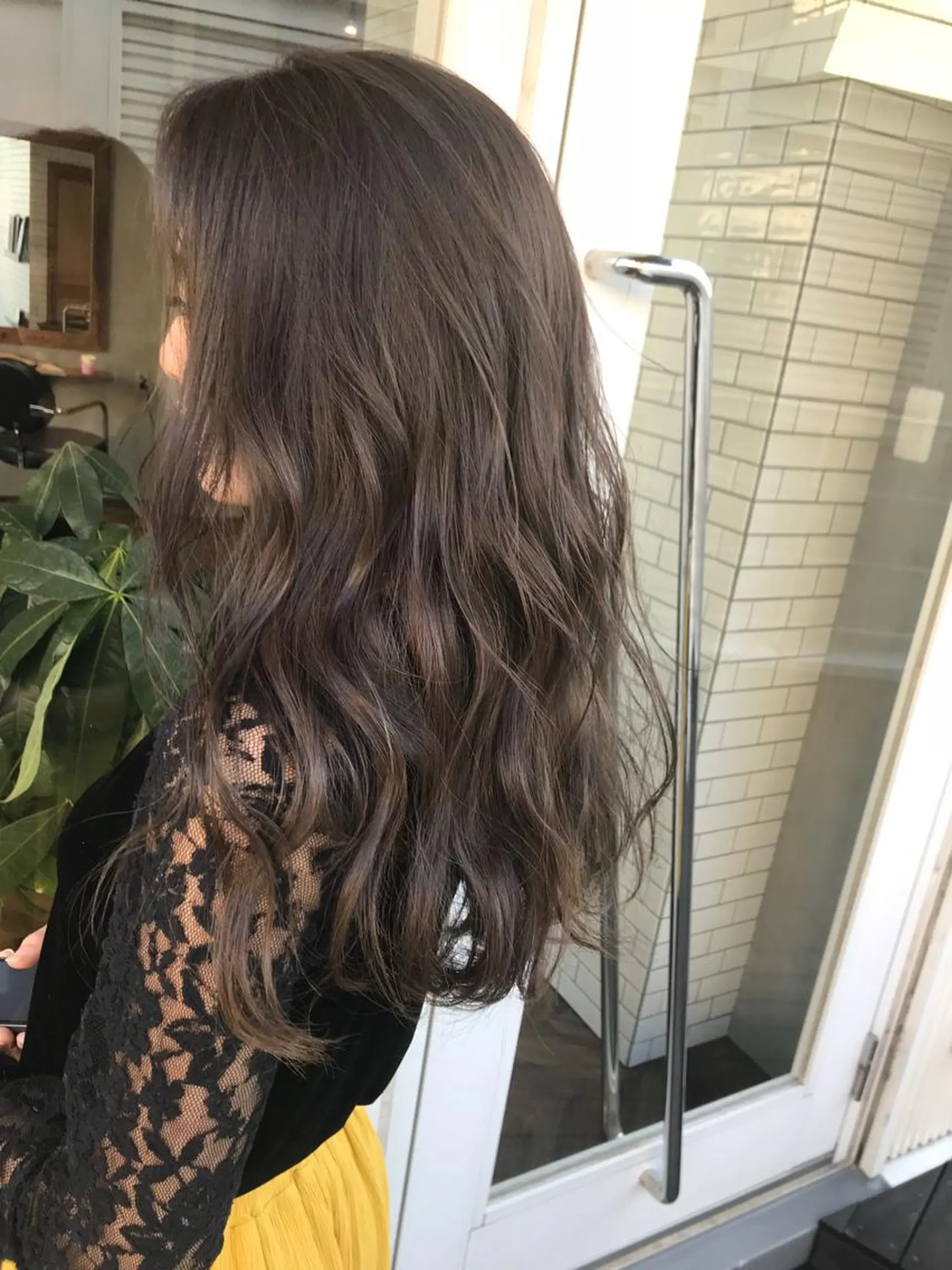 ロング カラー レイヤー べージュ 白石研太のヘアスタイル