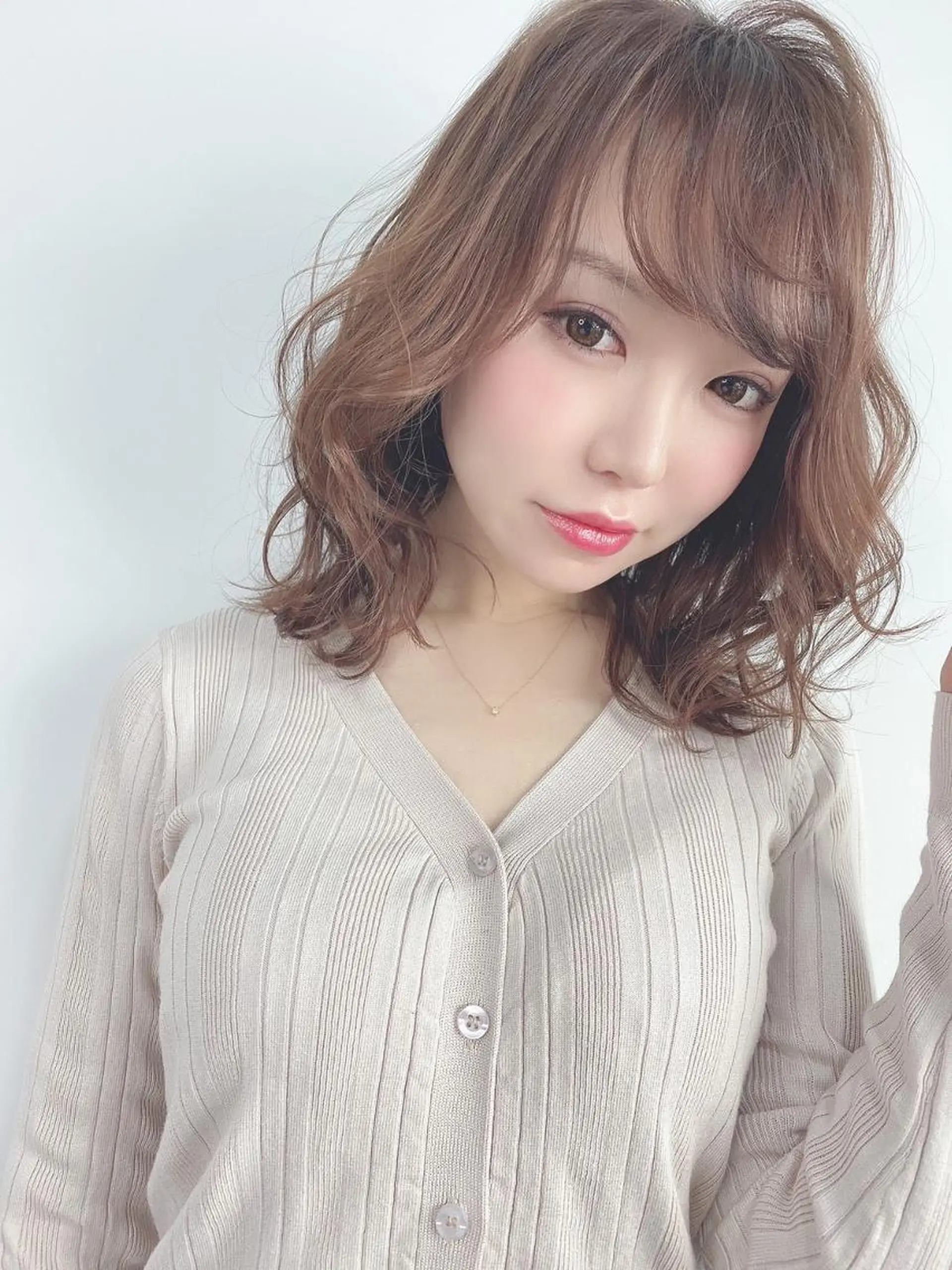 セミロング カラー オーガニックカラー 顔周りカット 小顔カット トリートメント ⭐️Shelter by TOKYO⭐️のヘアスタイル