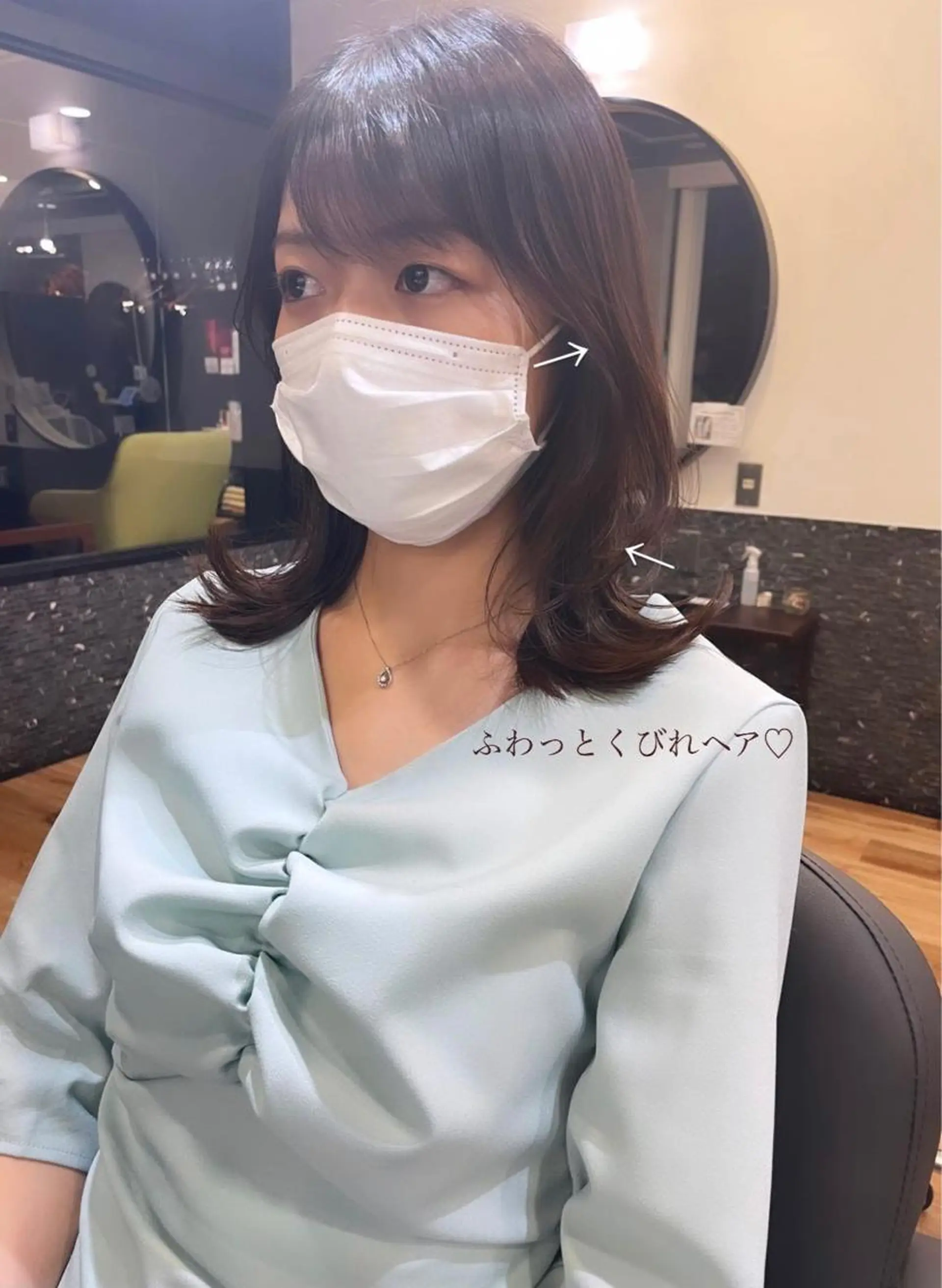 ミディアム カット レイヤーカット、 大人可愛い　中村美羅のヘアスタイル