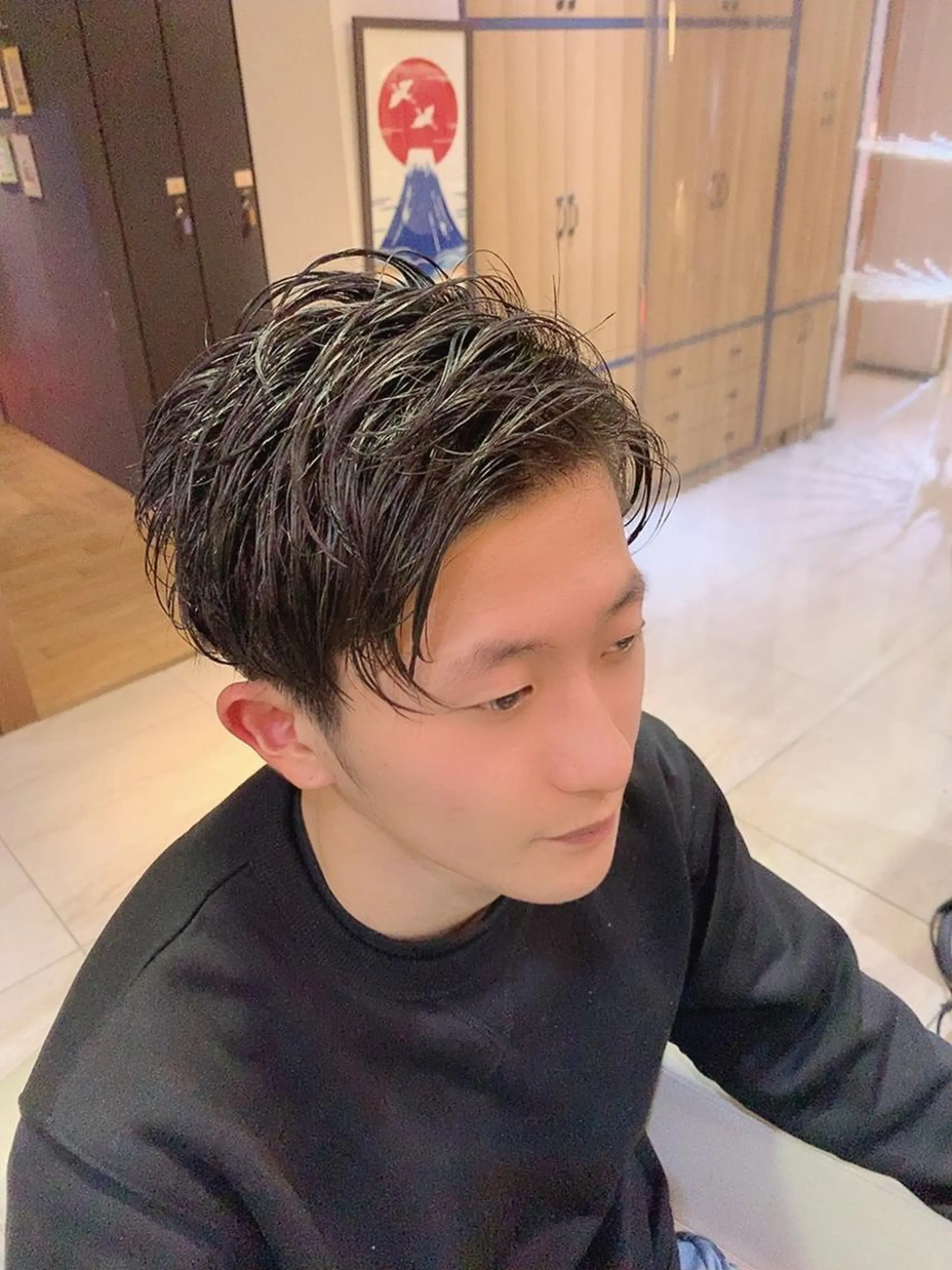ヘアアレンジ メンズ 韓国風🇰🇷うる艶 レイヤー/海青🫧のヘアスタイル