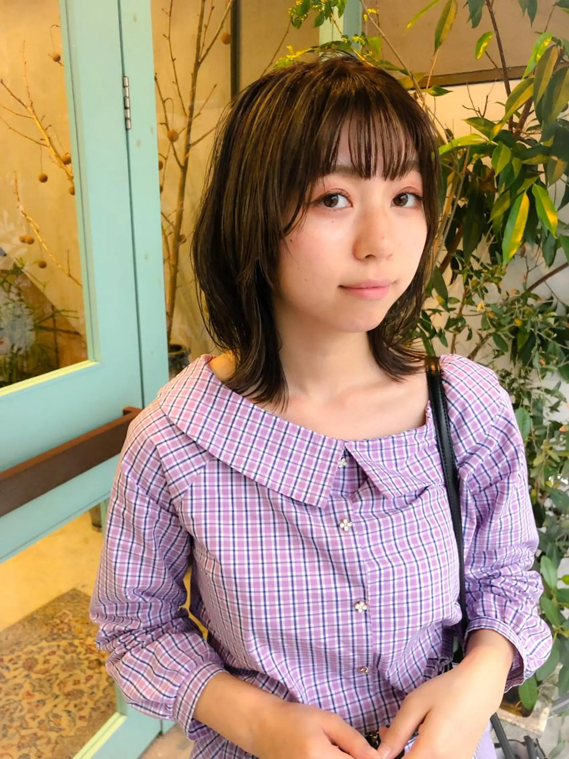 ミディアム カラー カット パーマ/レイヤー 岩山丈一郎のヘアスタイル