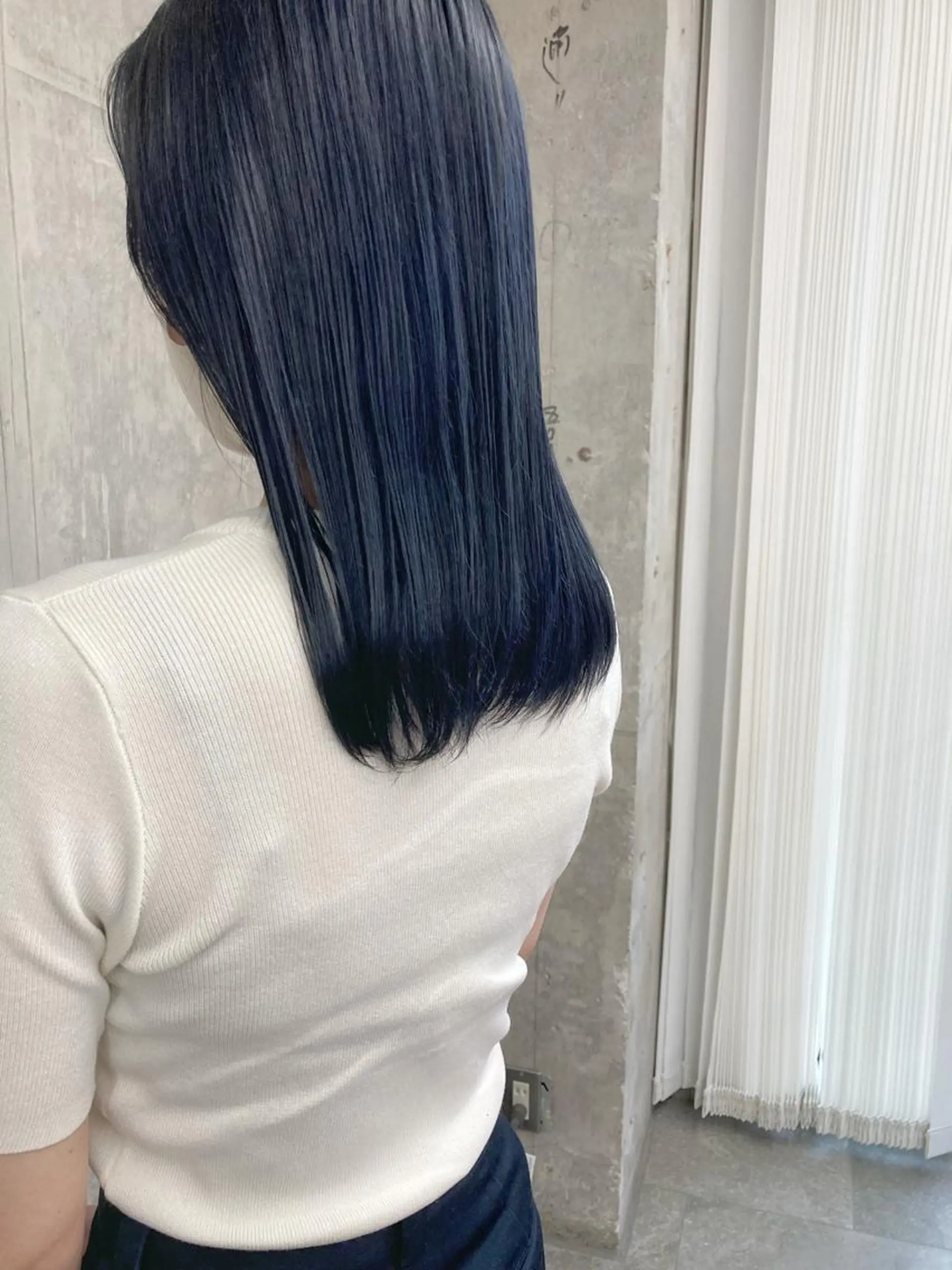 セミロング カラー ブルーカラー カット ヘアカラー トリートメント 小木曽智美 /ボブ/ショートのヘアスタイル