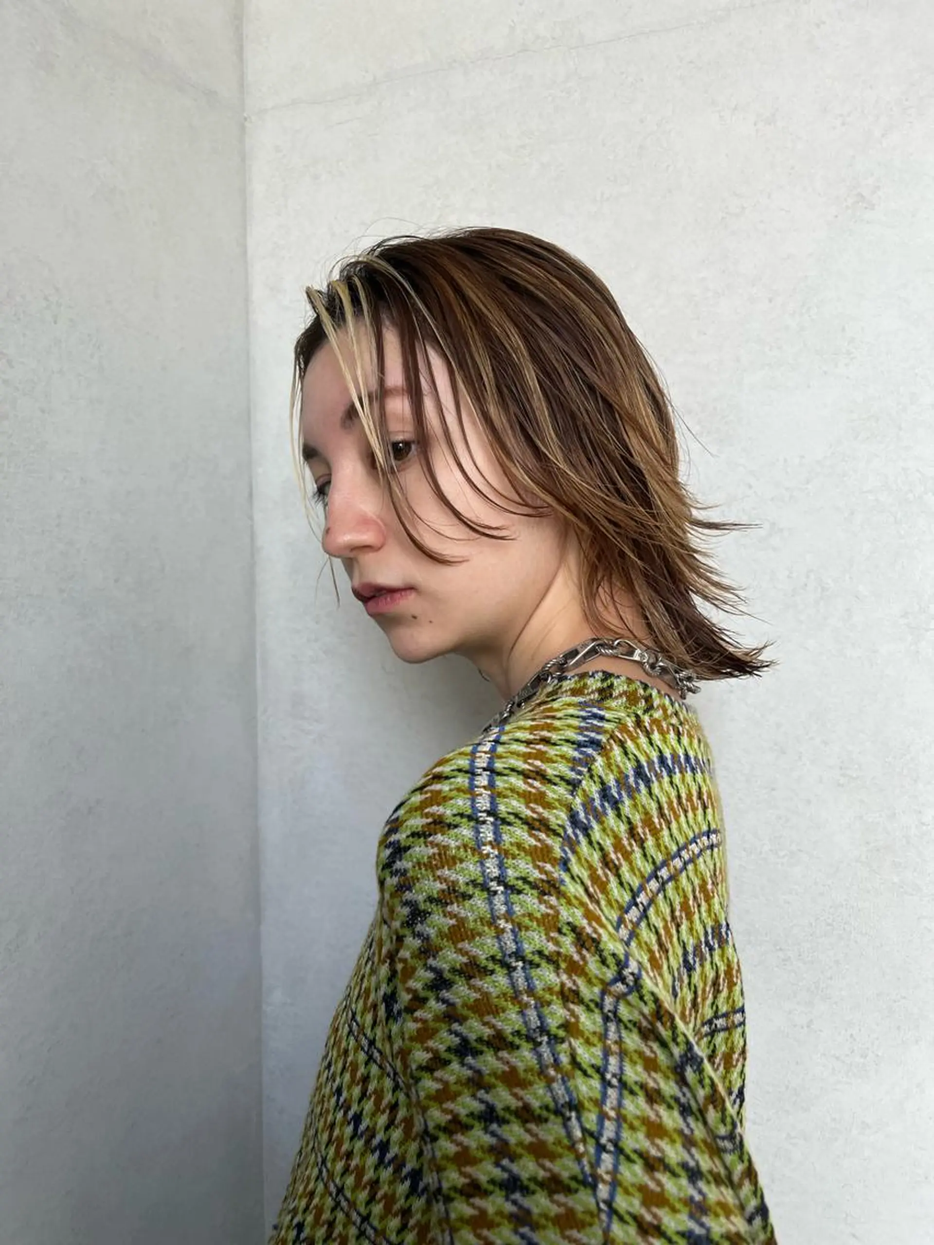 セミロング カラー ミストバング ベージュカラー  フェイスフレーミング ハイライトカラー ハイライト ヘアカラー 🌿‬ナチュラルヘア /パーマ/蒼真🍃のヘアスタイル