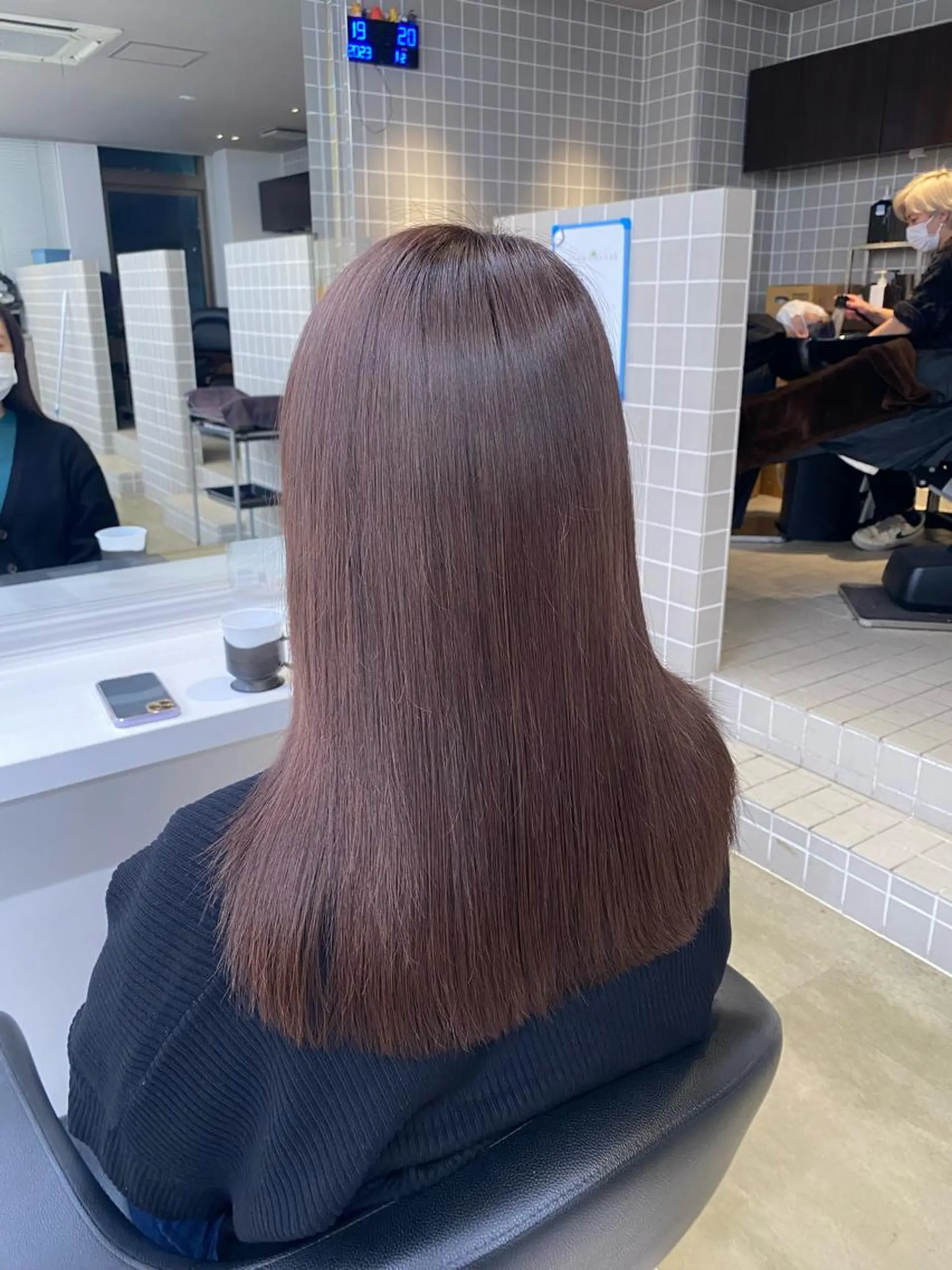 ミディアム カラー ヘアアレンジ キッズ ブラウンカラー ココアブラウン 髪質改善 トリートメント TRU Shino🦋のマツエク・マツパデザイン