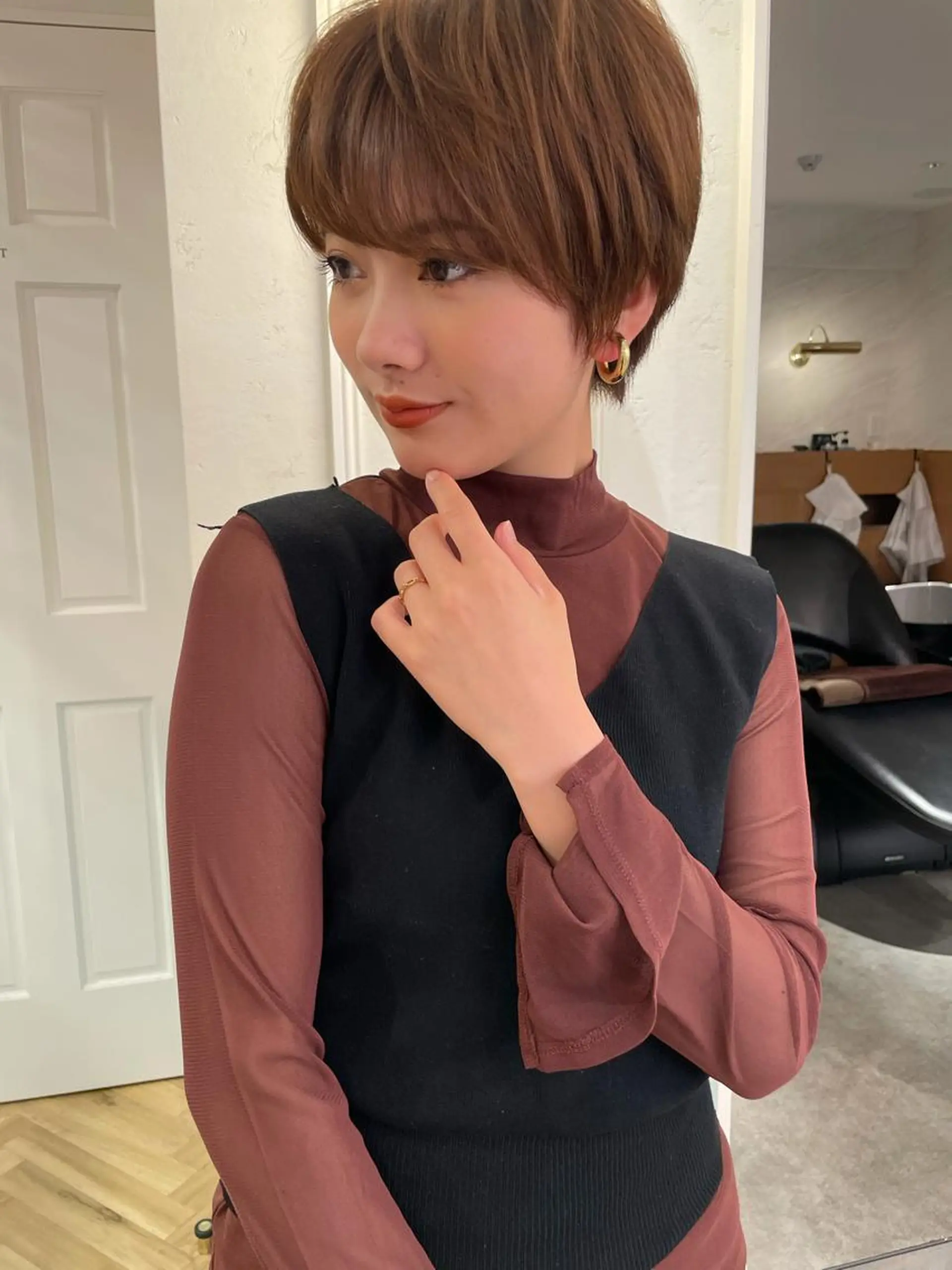 ショート カラー カット ヘアカラー トリートメント 縮毛/ショート/ ボブ/レイヤー/小原のヘアスタイル