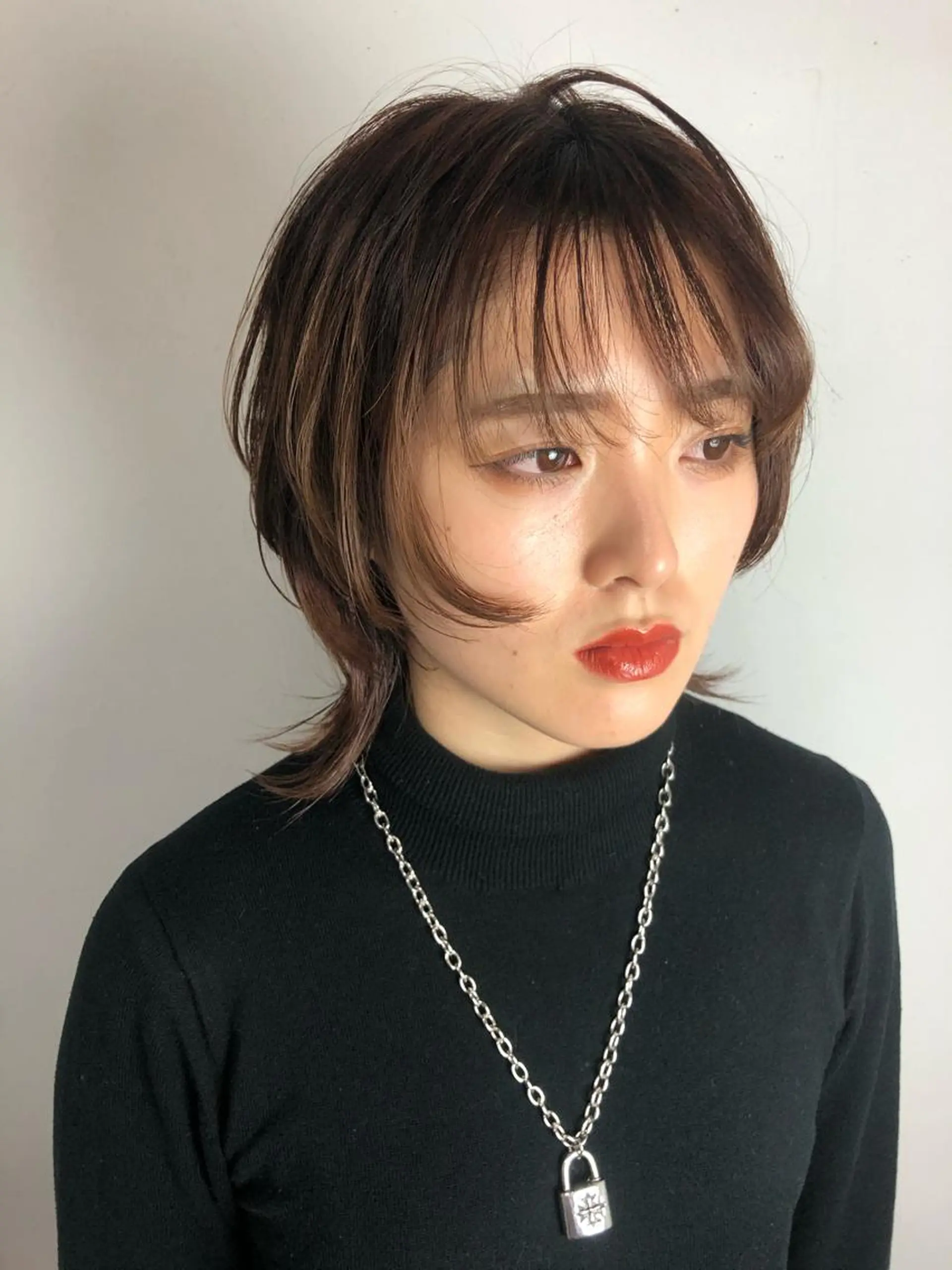 ショート カラー ウルフカット カット ヘアカラー 千葉 郁也のヘアスタイル