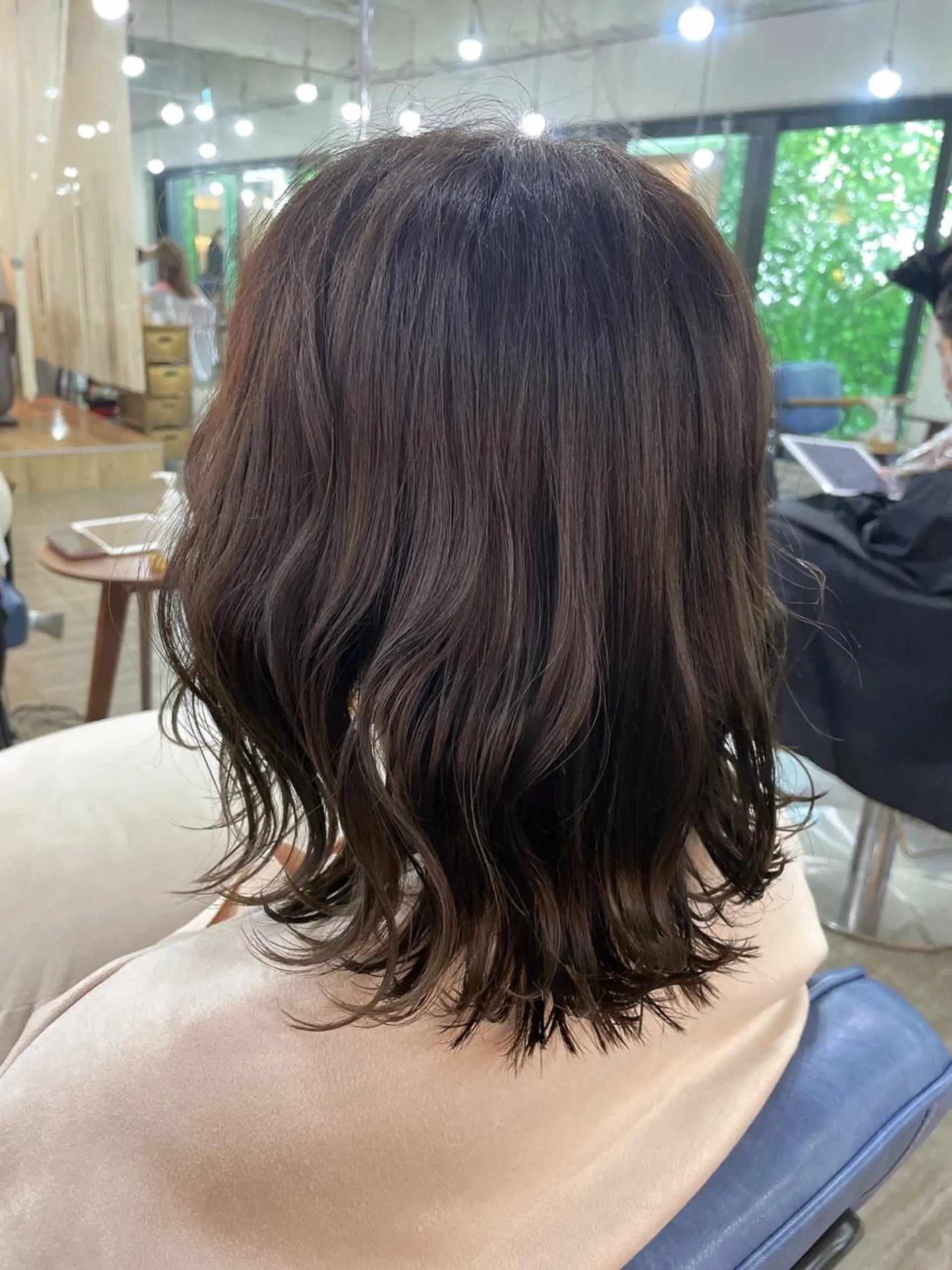 ミディアム カラー ブルーカラー ブルージュ 外ハネヘア ニュアンスデザイン✄ YOU♡のヘアスタイル