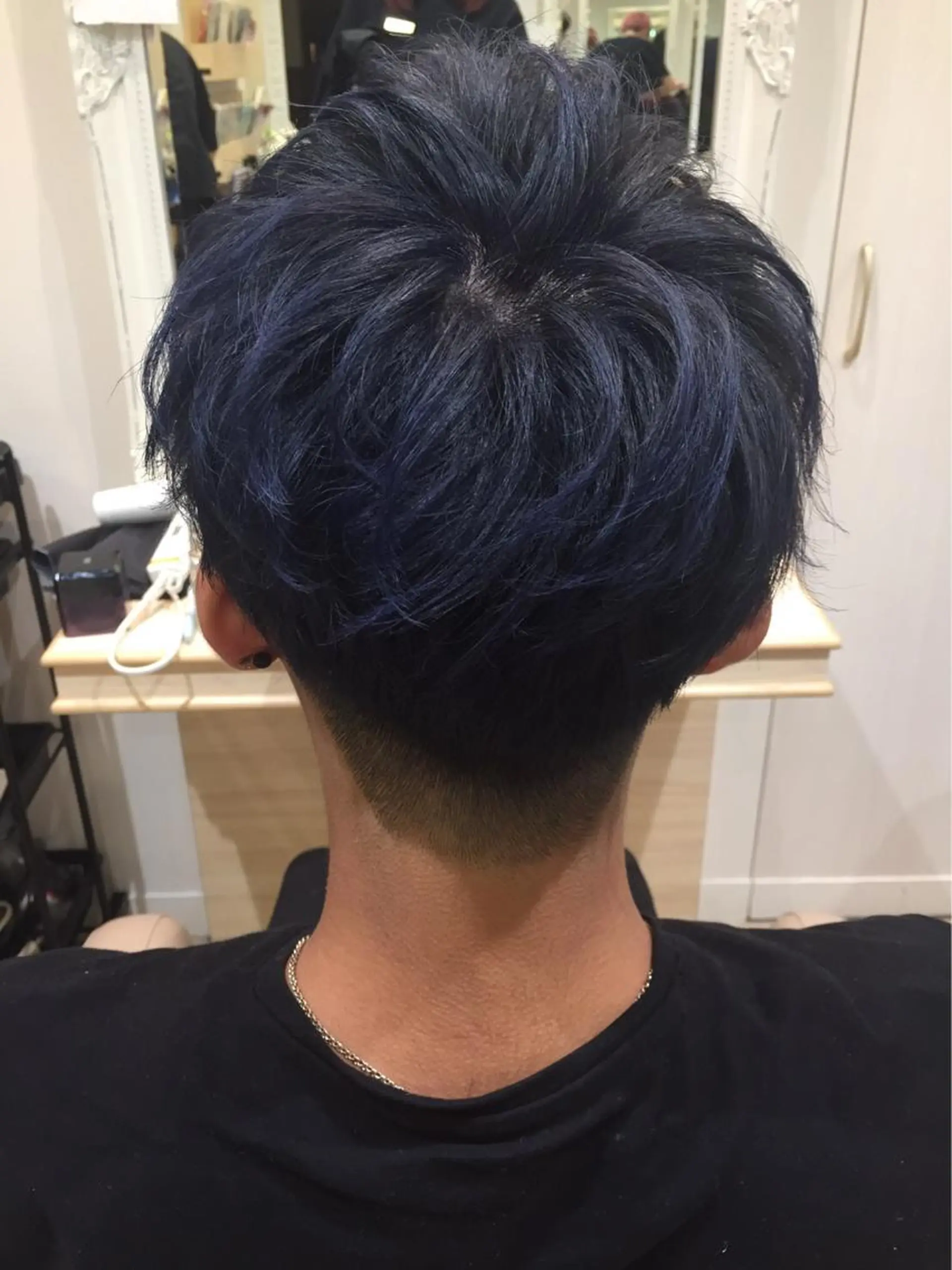 ショート カラー ヘアアレンジ アッシュ ブルーカラー ブルーアッシュ メンズパーマ特化/ メッシュ/薫/店長のヘアスタイル