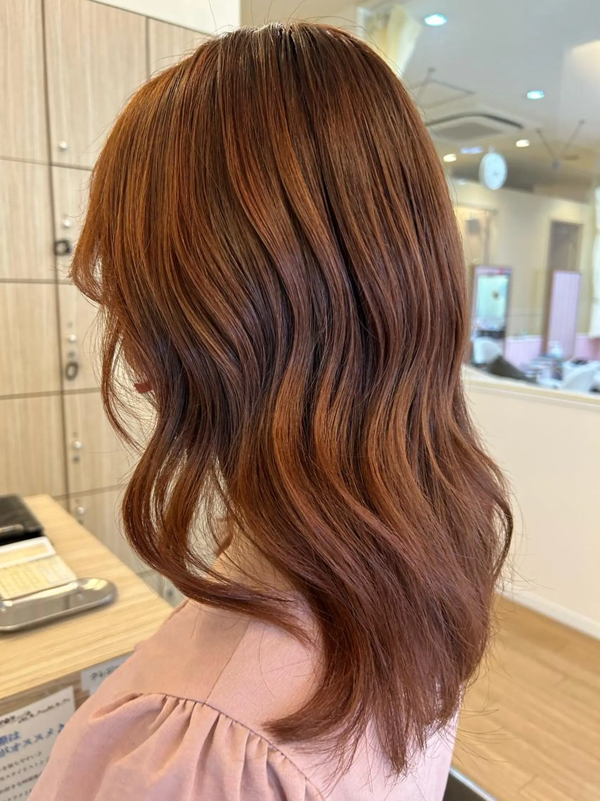 セミロング カラー ダブルカラー オレンジ 板倉　花連 💌リピーター様へ↓のヘアスタイル