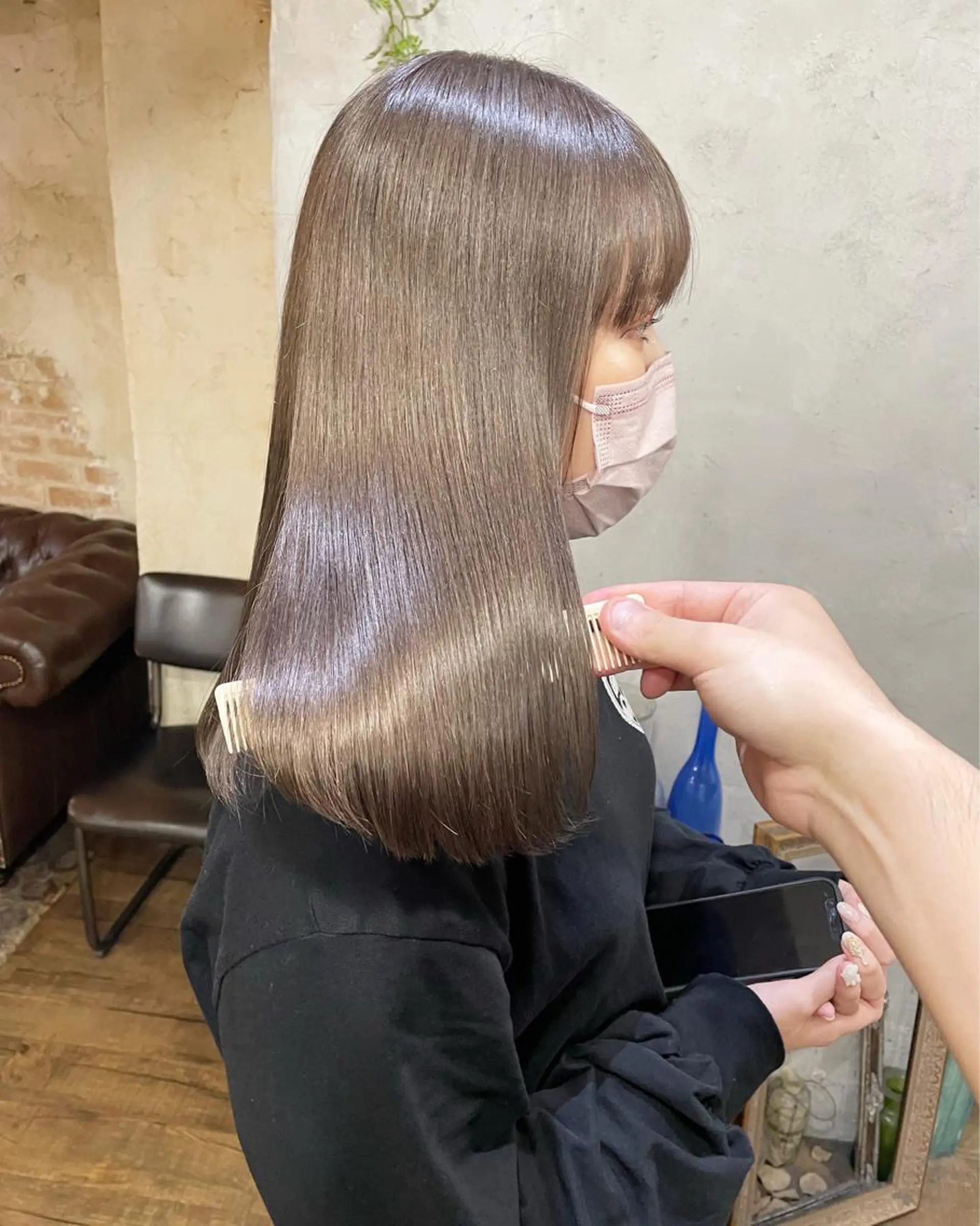 ミディアム カラー カット トリートメント 遠藤 拓馬のヘアスタイル