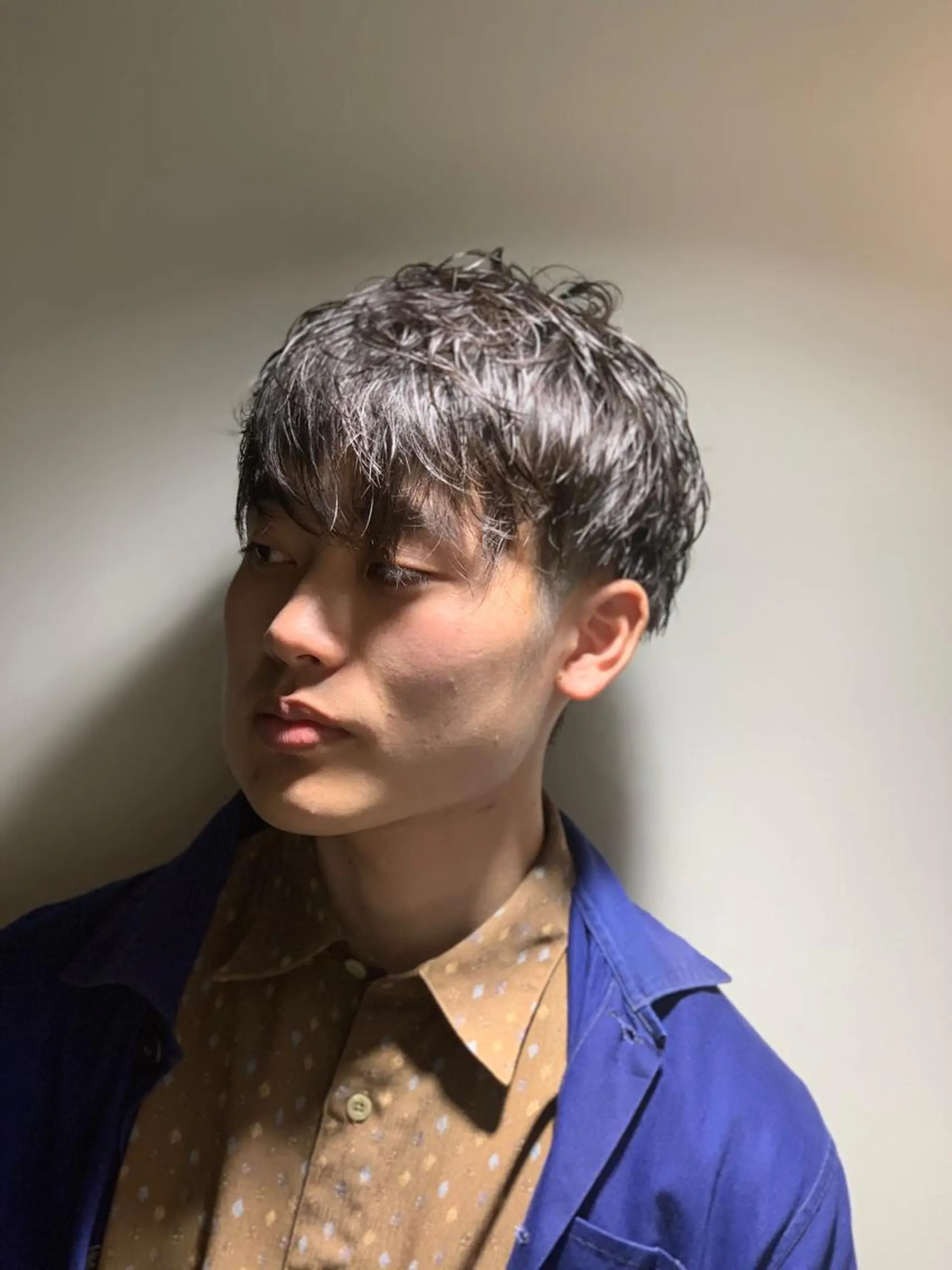 ミディアム パーマ メンズ ヒロ銀座 バーバーショップ神楽坂所属・ひらお あおとのヘアスタイル