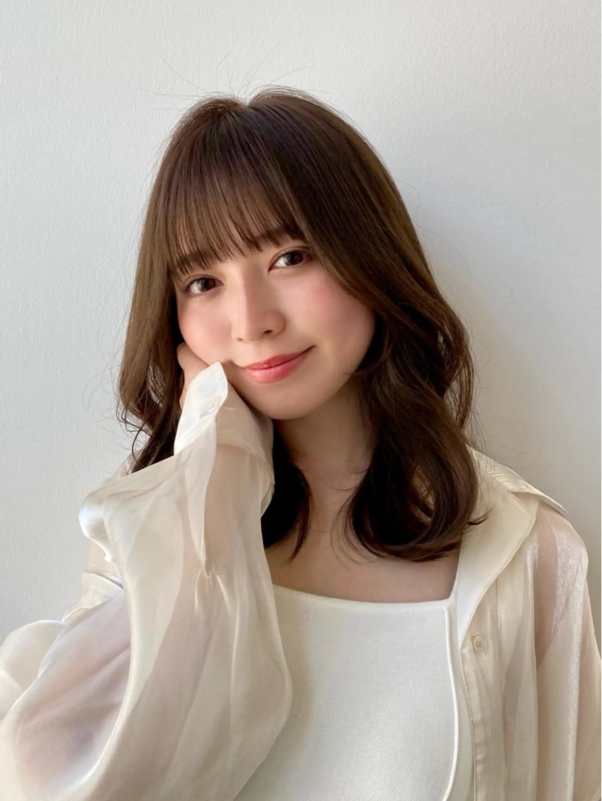 ミディアム カラー 佐藤 悠衣/透明感 カラー/似合わせ前髪のヘアスタイル