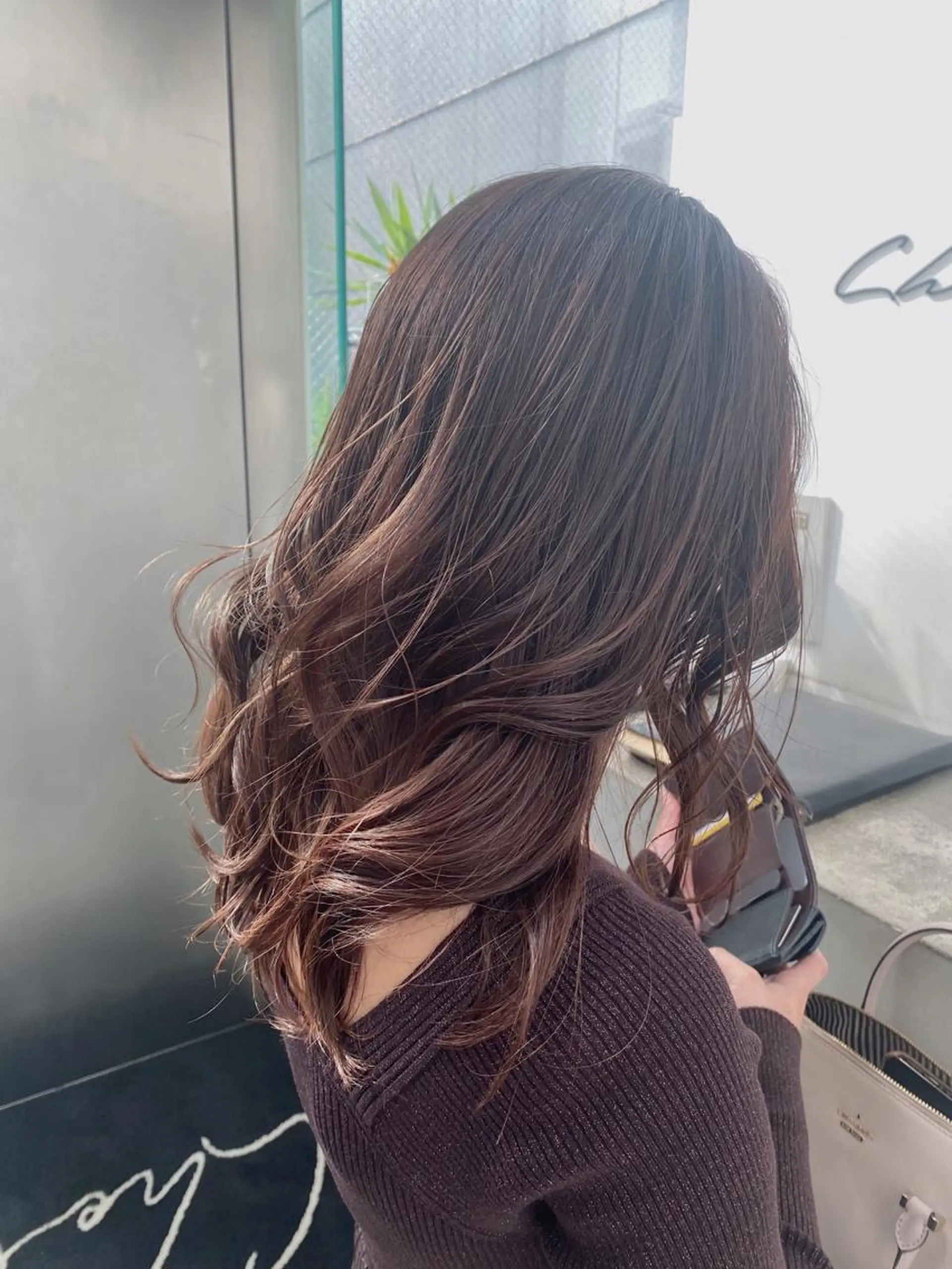 セミロング カラー ブラウンカラー パープルカラー とびまつ /ショート/脱白髪染のヘアスタイル