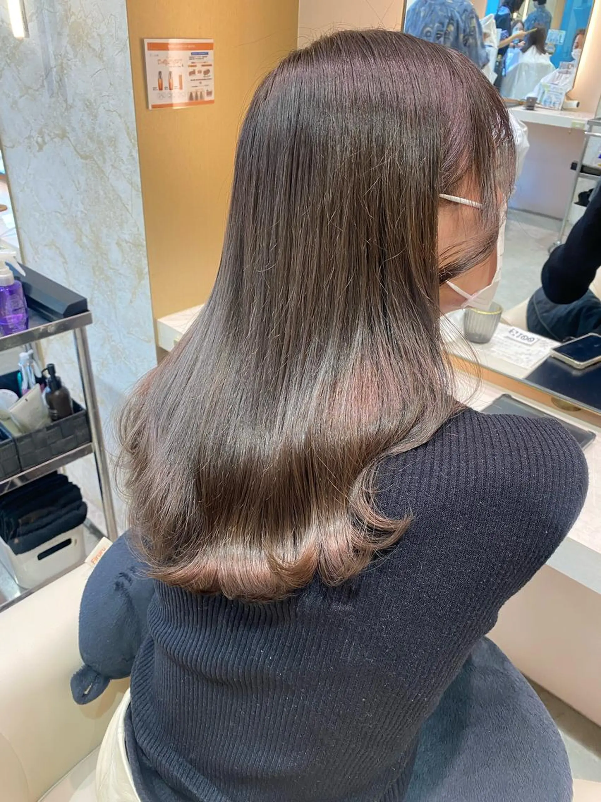 ミディアム カラー カット ヘアカラー トリートメント 店長/mao/ 前髪/顔周りカットのヘアスタイル