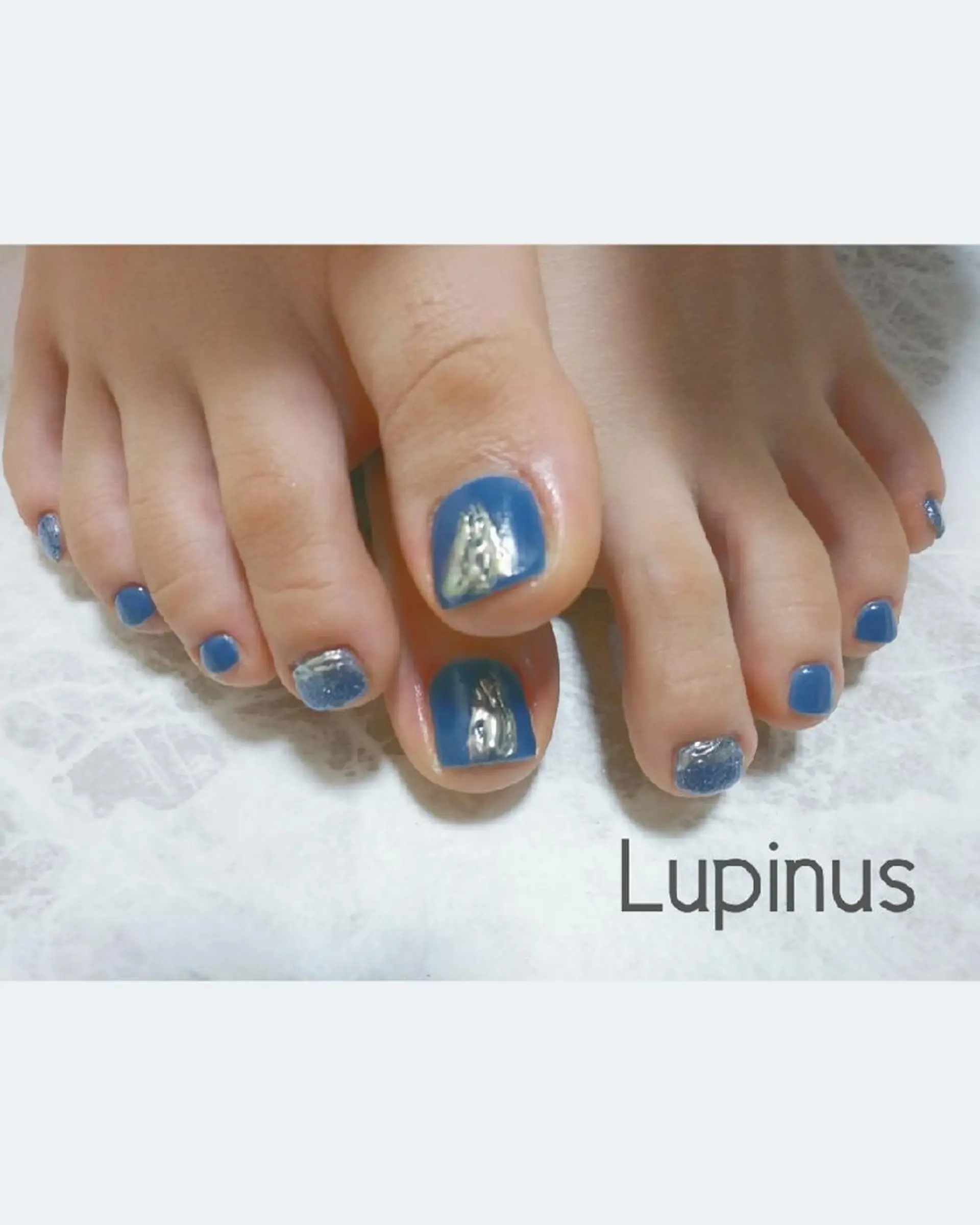 ネイル アートネイル ブルー ミラーネイル Lupinus所属・Lupinus ルピナスのネイルデザイン