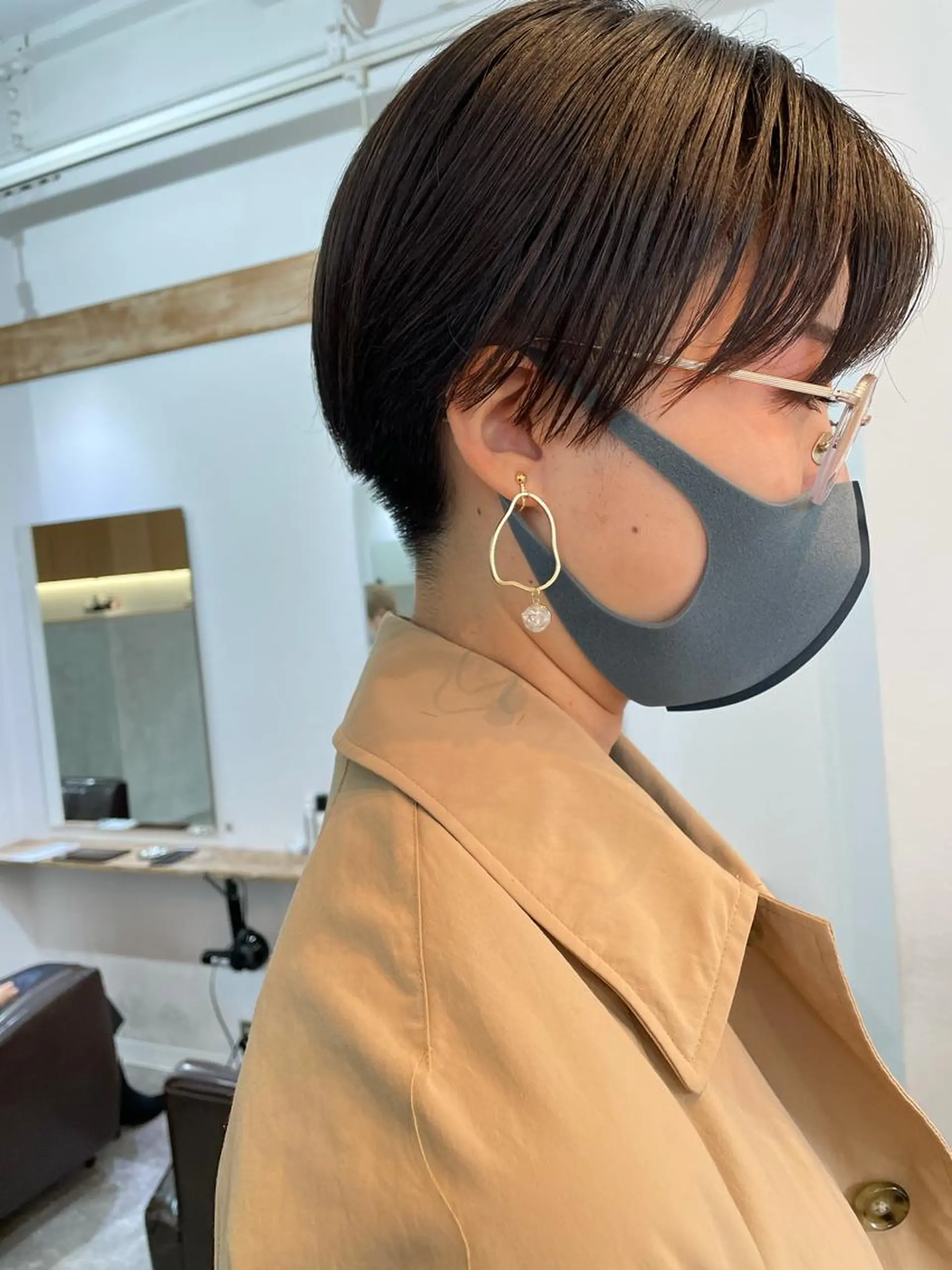 ショート カラー 伸ばしかけ カット トリートメント パーマ/透明感カラー /ボブ/吉田一生のヘアスタイル