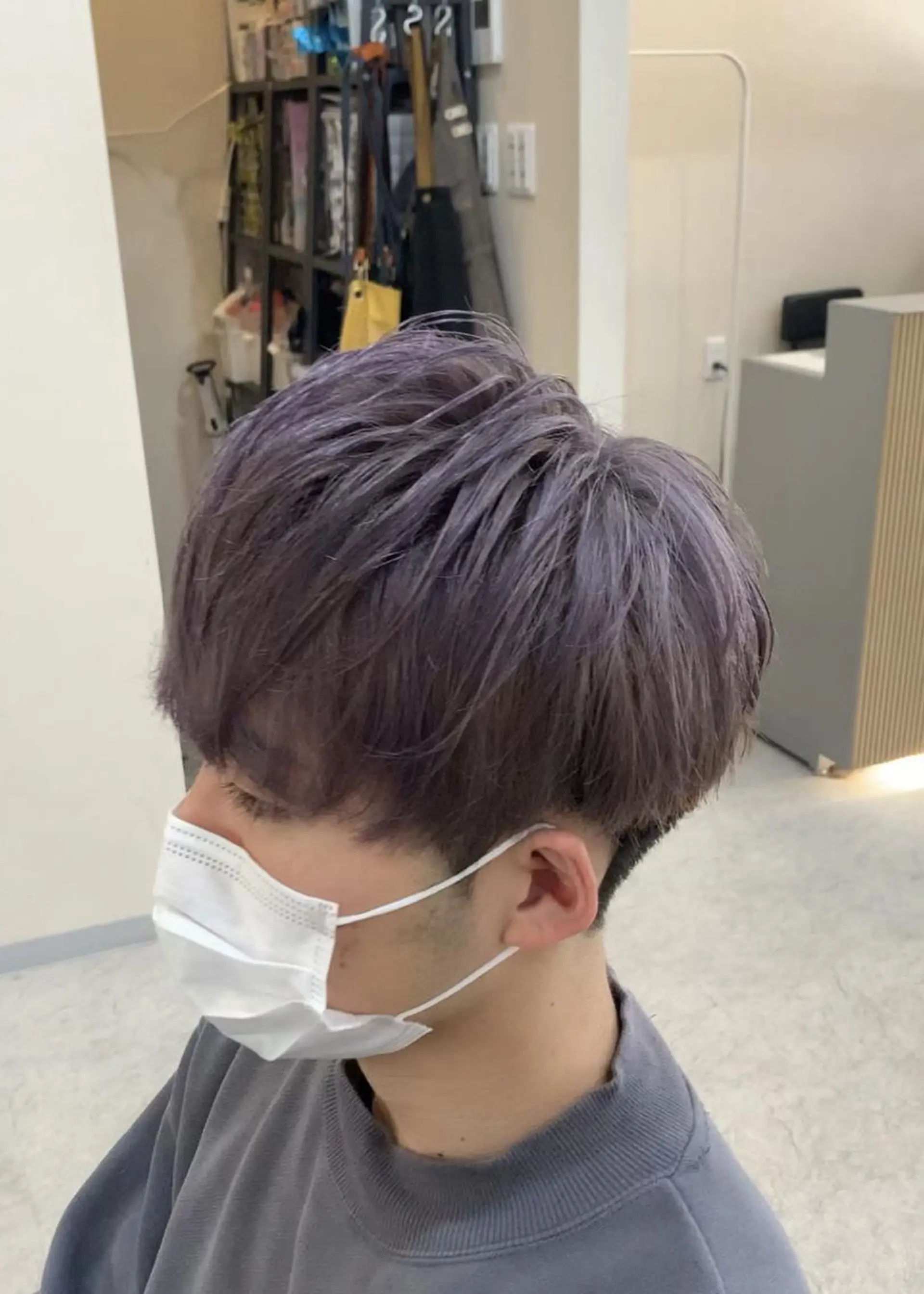 ショート カラー メンズ アップバング メンズブリーチ センターパート フェードカット メンズハイライト クセを最大限に活かす メンズ特化|奈良大祐のヘアスタイル