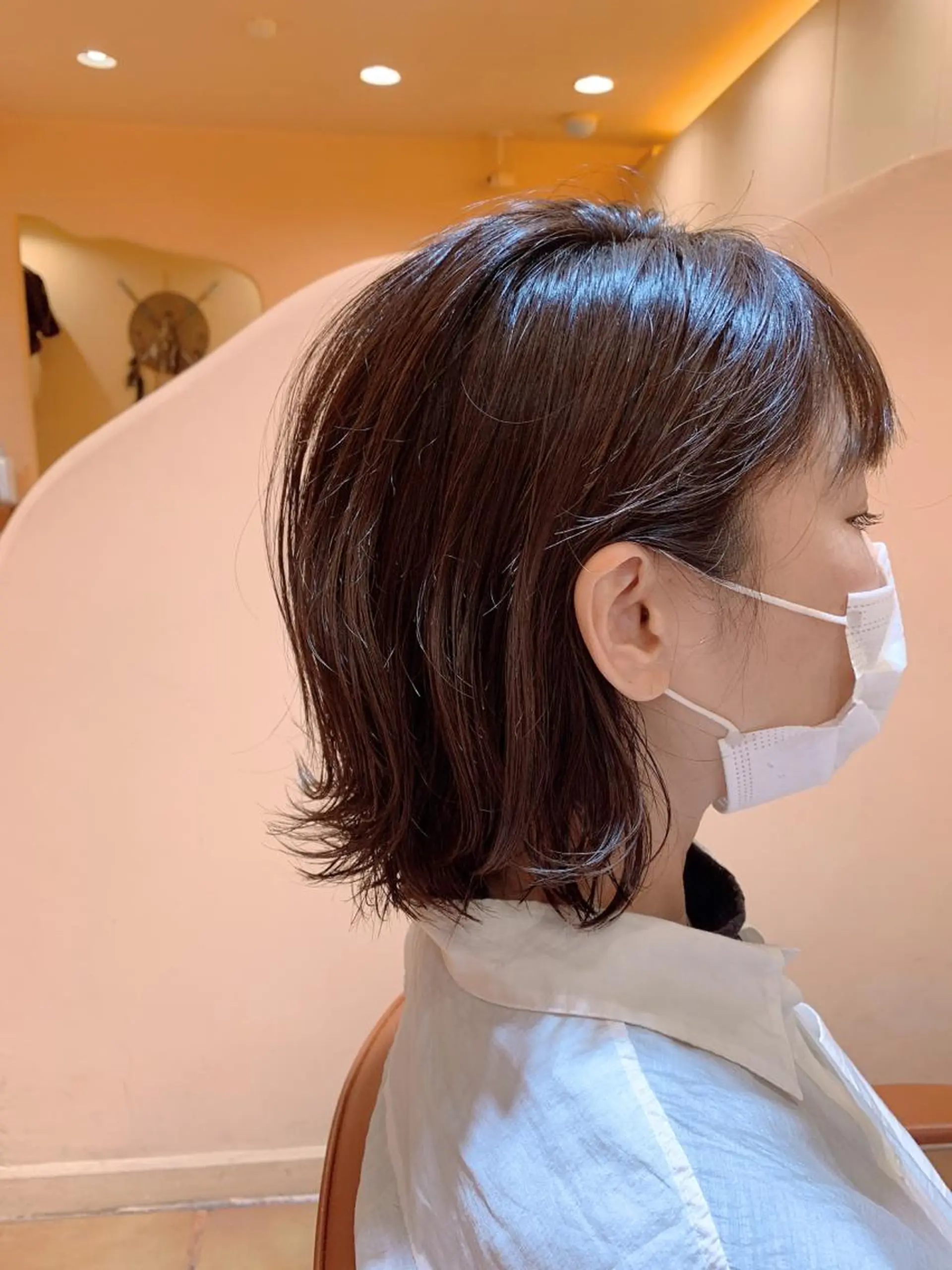 ミディアム 切りっぱなしボブ ボブ 🎉骨格矯正カット ばば　としまさのヘアスタイル