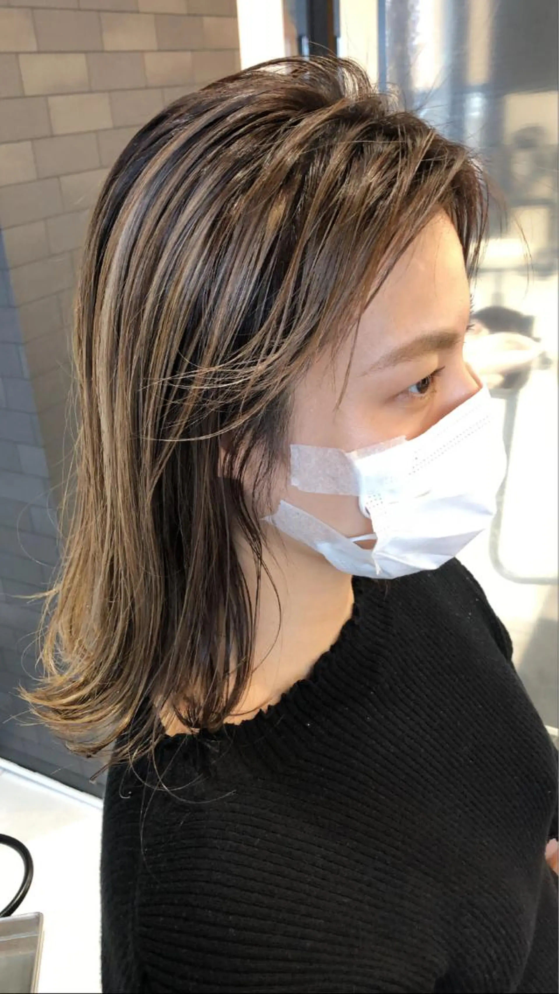 ミディアム カラー ハイライトカラー ハイライト メンズヘア特化 崎田 成人のヘアスタイル