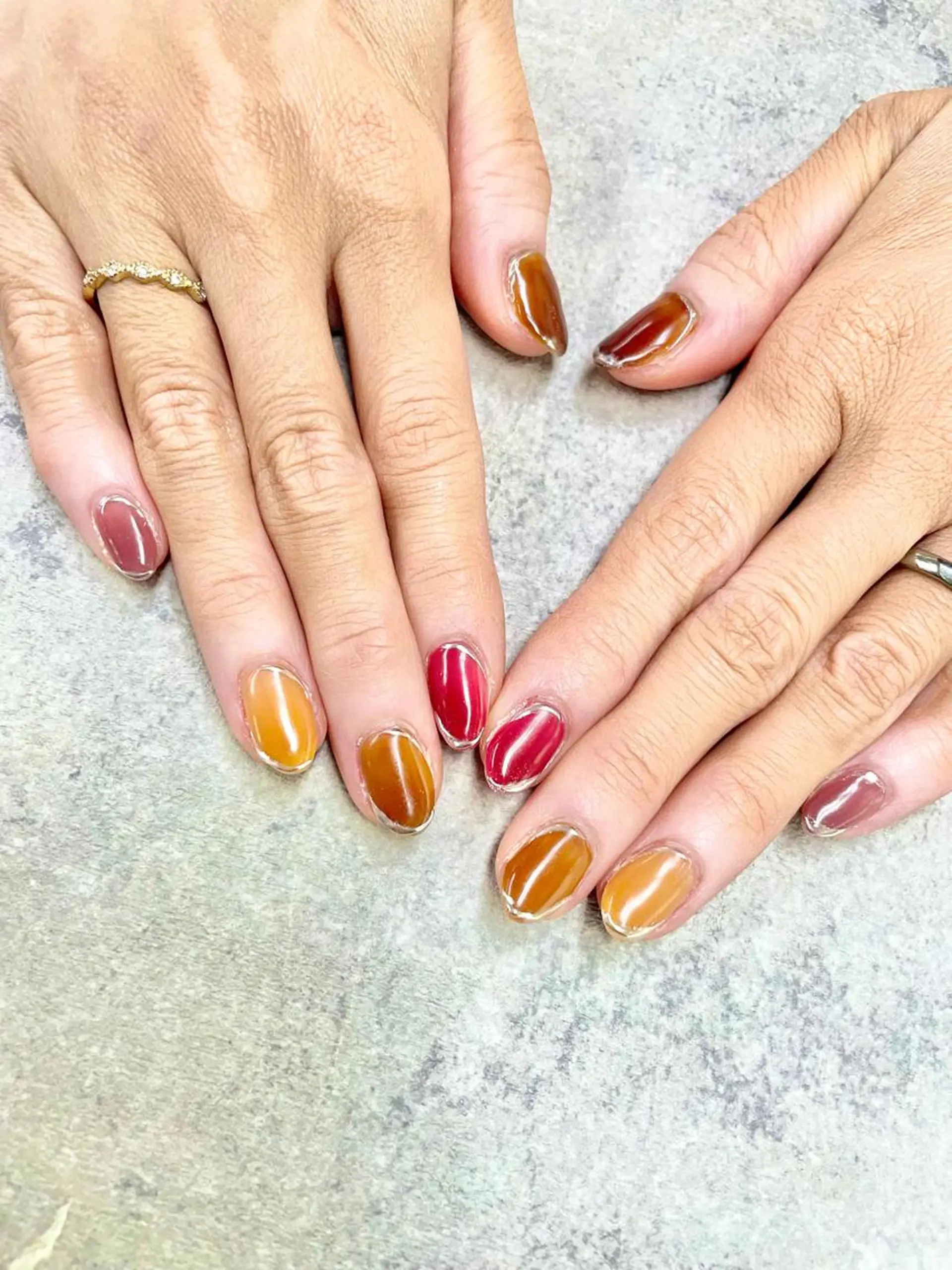 ネイル ミラーネイル ニュアンスネイル 春ネイル FASTNAIL PLUS 新宿店のネイルデザイン