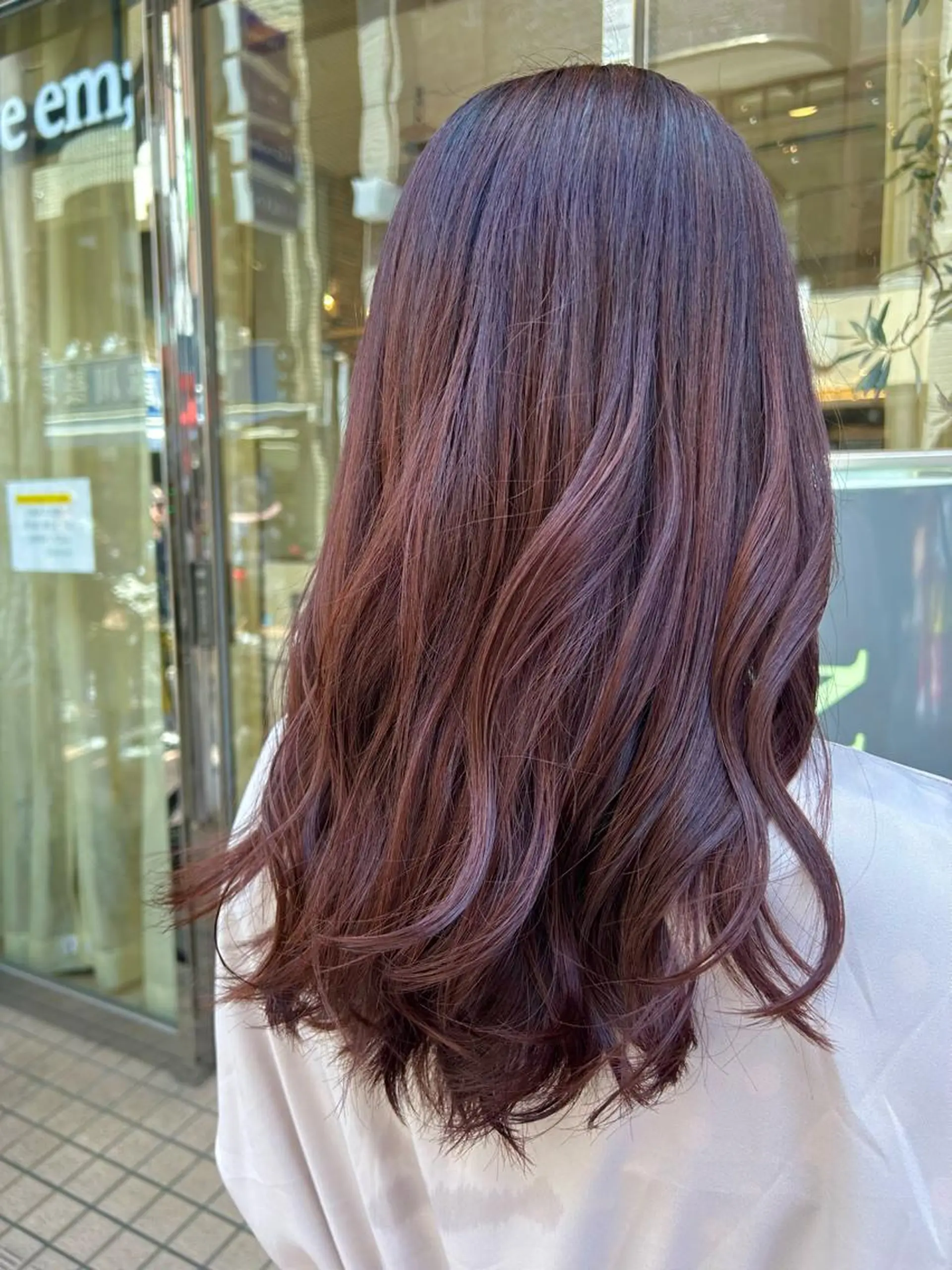 ロング カラー ブリーチ ブリーチなしカラー ピンクカラー 須藤 向日葵のヘアスタイル