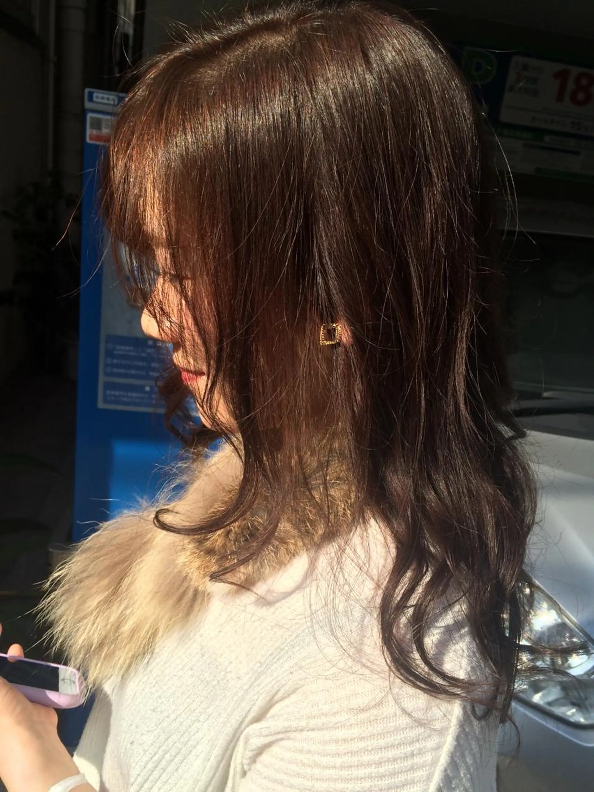 セミロング アッシュ 竹田 夏菜のヘアスタイル