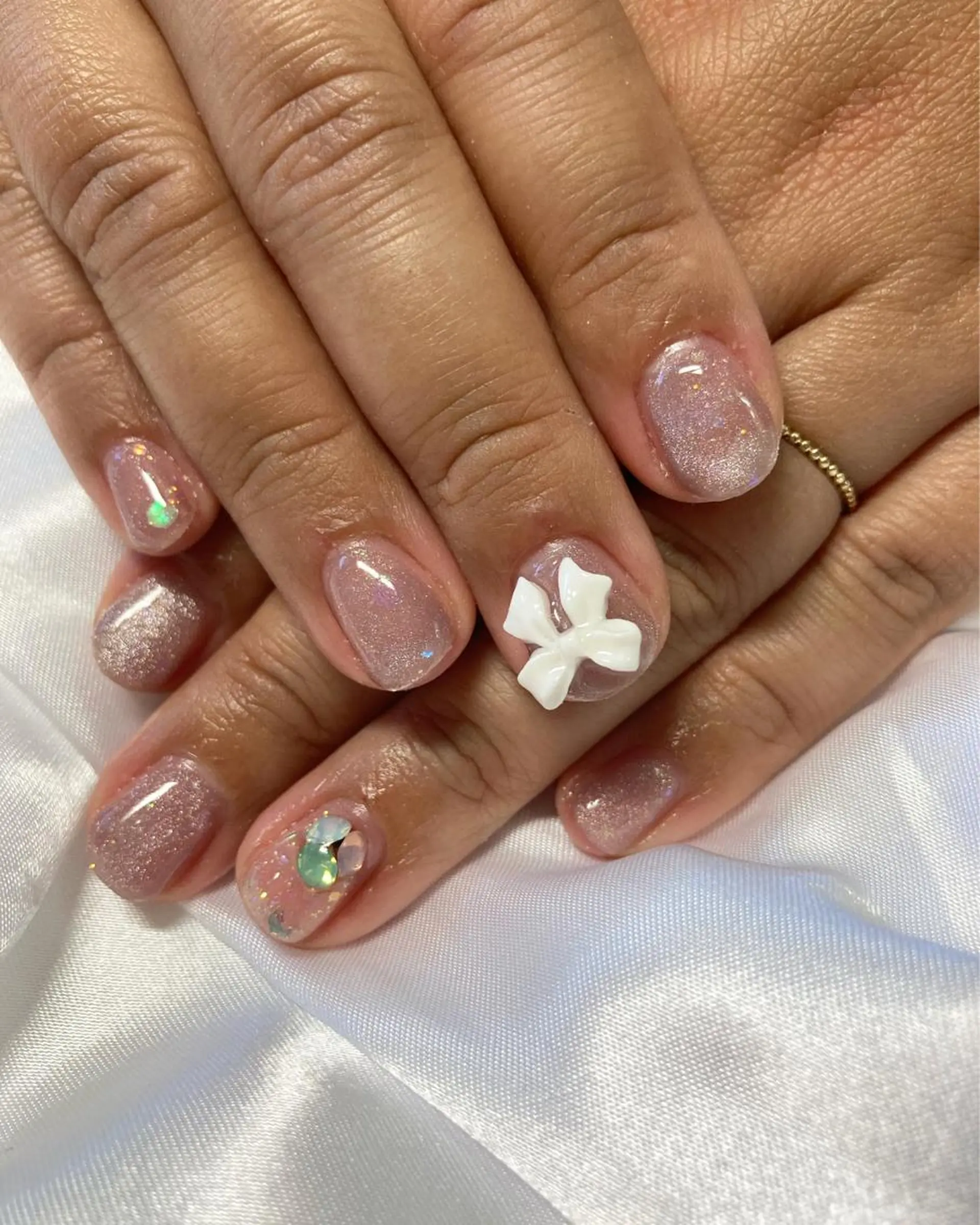 ネイル リボン ハンドネイル フットネイル NailSalon Beniceのネイルデザイン