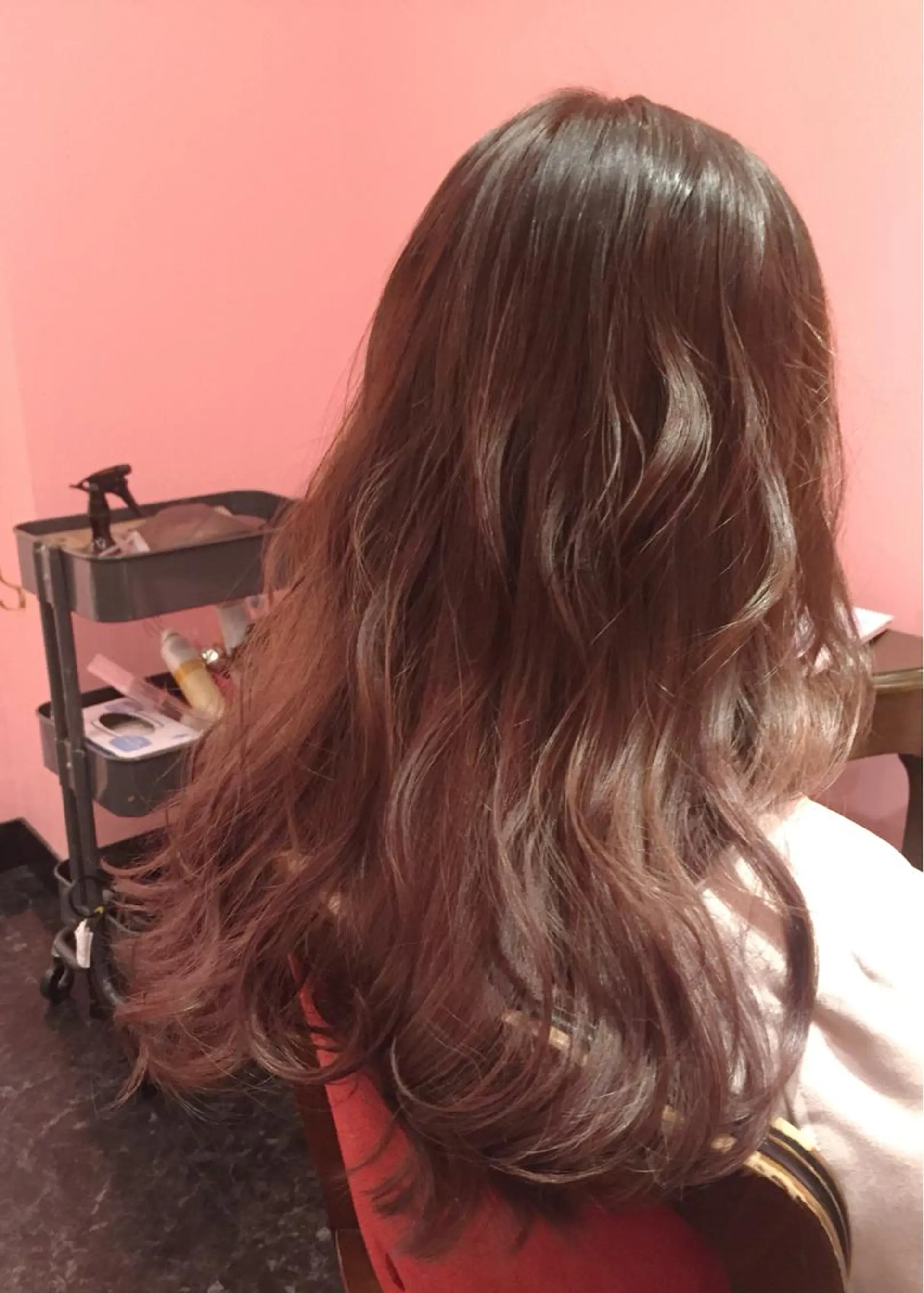 ロング カラー ベージュカラー グラデーションカラー ピンクカラー ピンクベージュ 櫻井 愛弓のヘアスタイル