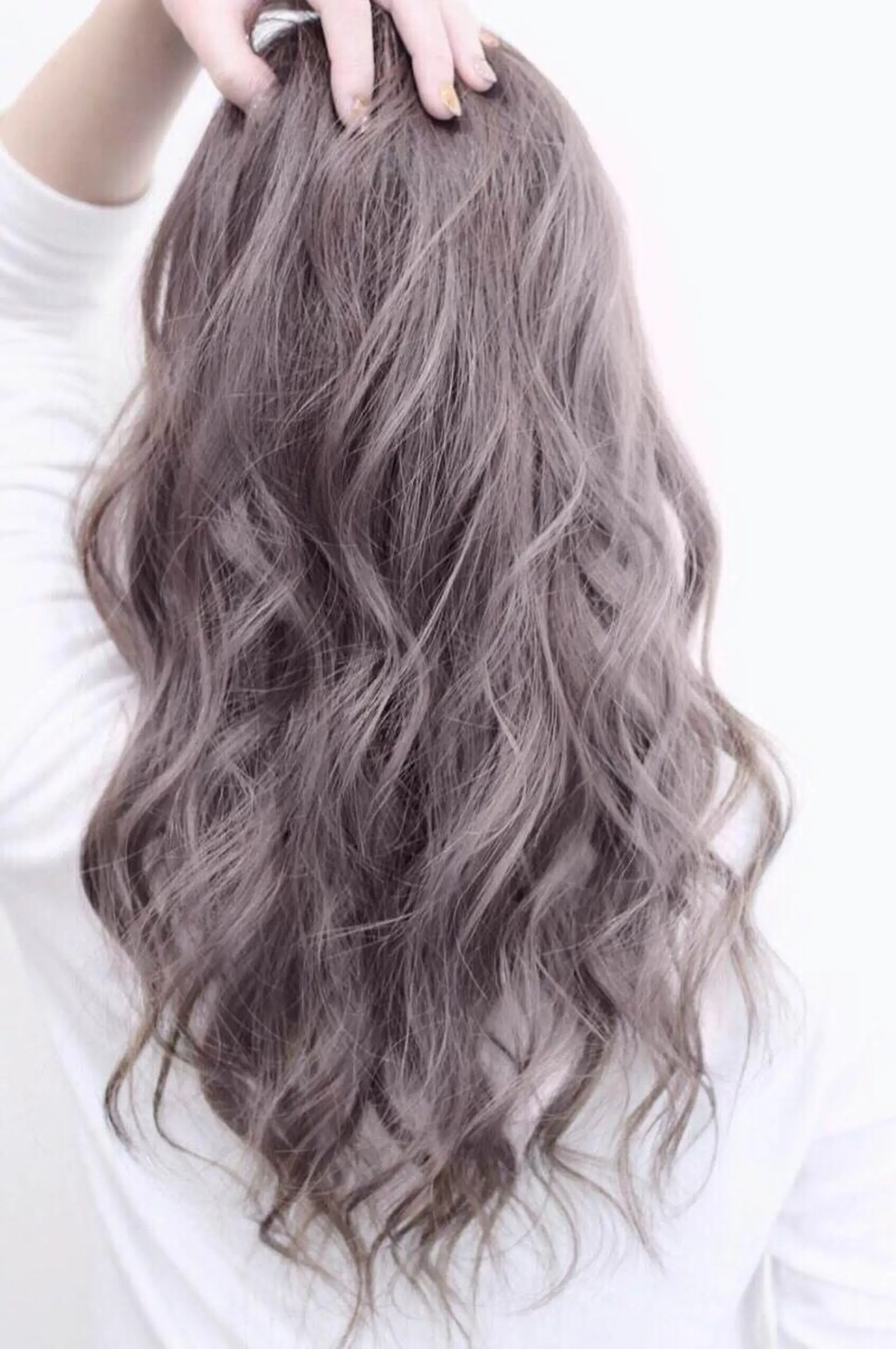 ロング カラー パーマ 大阪レミーエクステ チビ編み込みのヘアスタイル