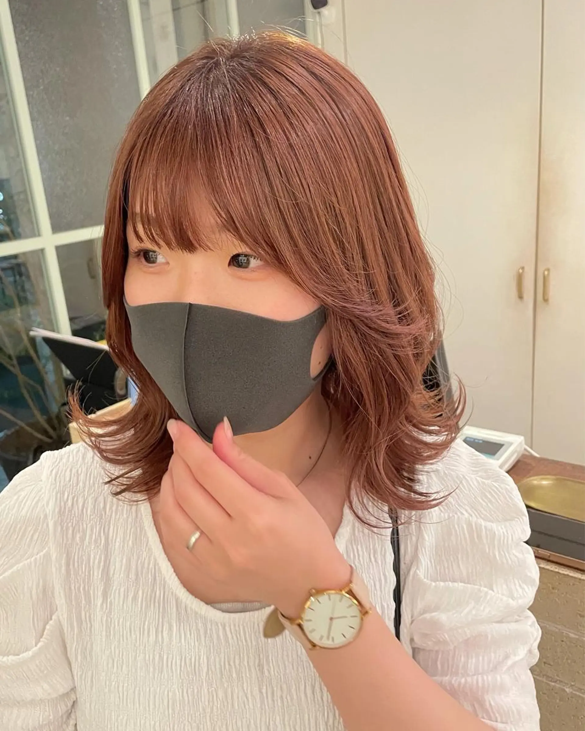 セミロング カラー 【完全個室】髪質改善 暖色カラー/山崎唯奈のヘアスタイル