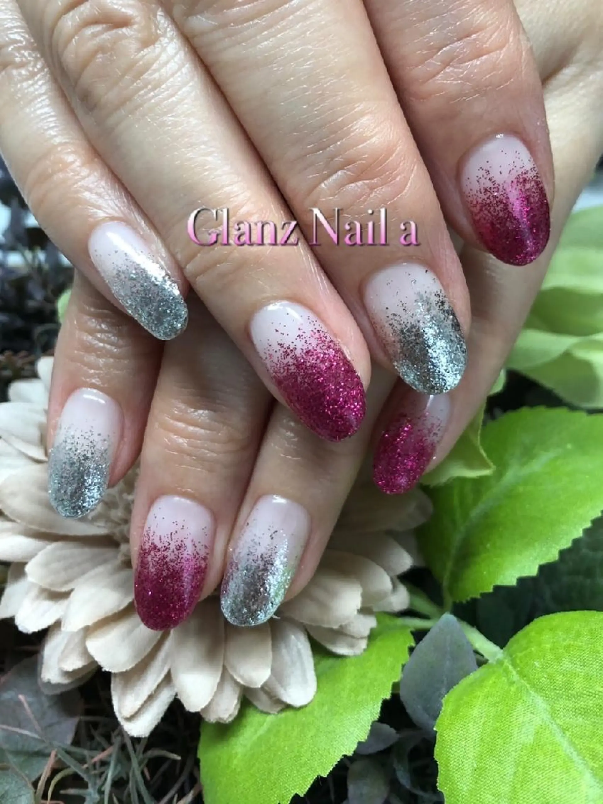 ネイル グラデーション ラメ(グリッター) ラメグラデーション Glanz  Nail aのネイルデザイン