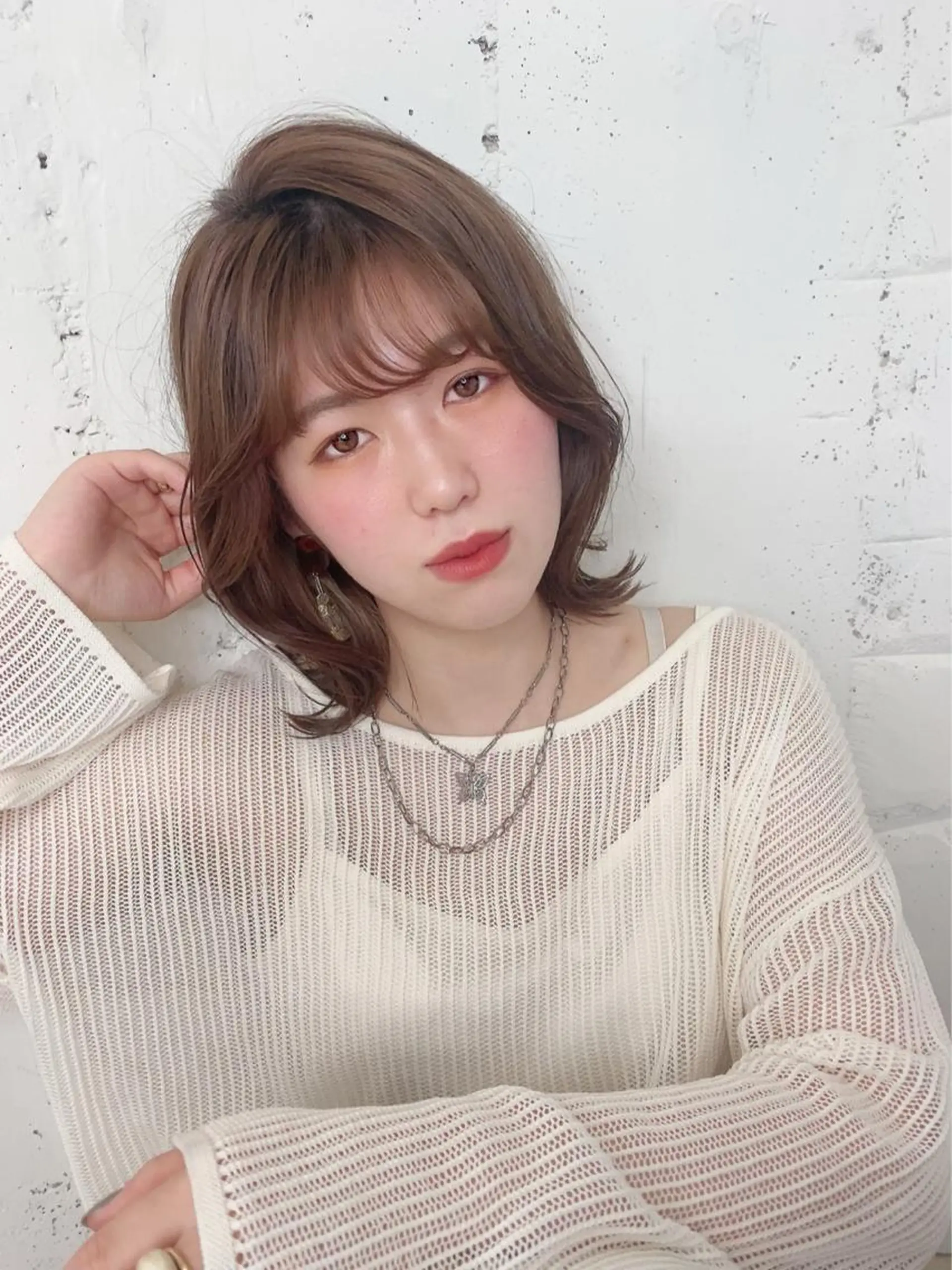 ミディアム カラー 透明感ハイトーン🦄 キラ🌈のヘアスタイル