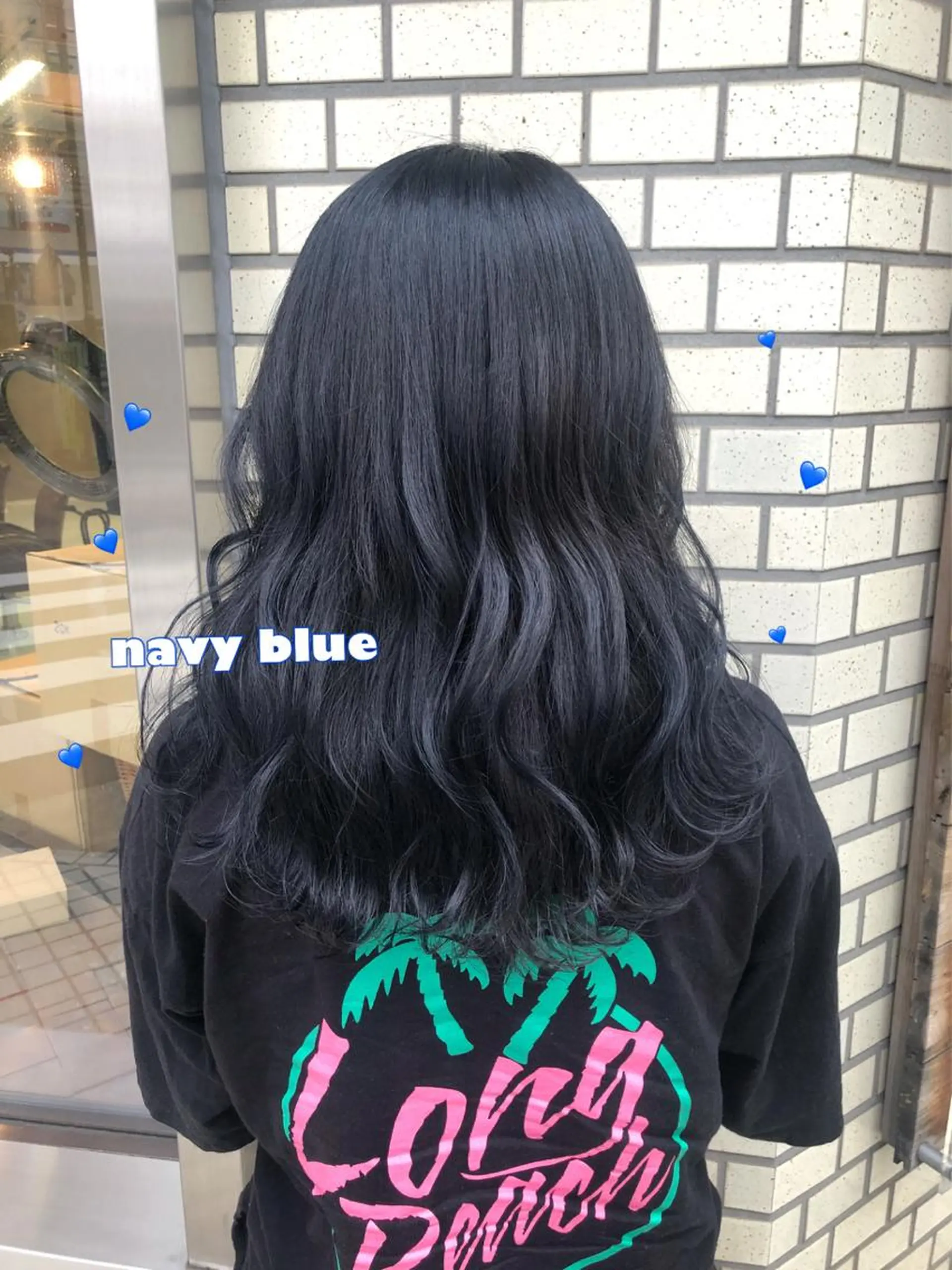 ミディアム カラー ブリーチ ブルーカラー ケアブリーチ ネイビーカラー 韓国ヘア得意❤︎森澤 悠佳のヘアスタイル