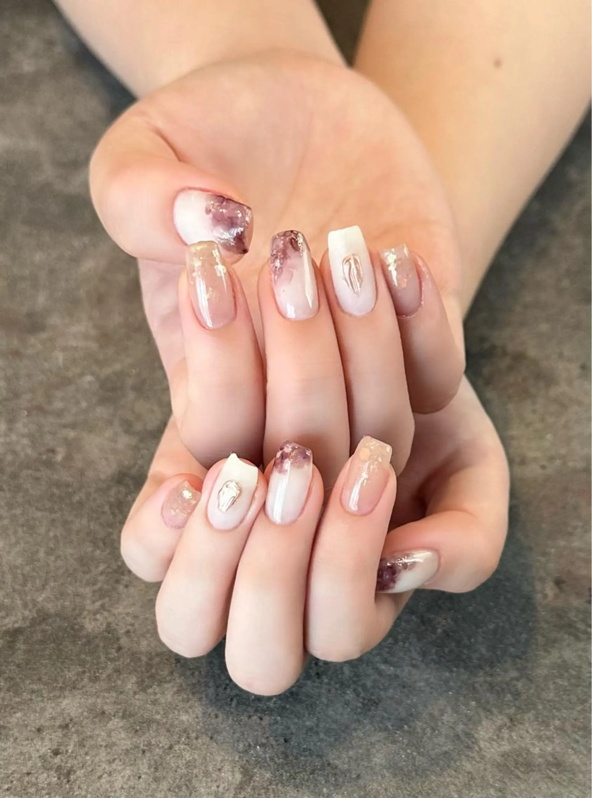 ネイル フラワーネイル ジェルネイル 大理石ネイル(マーブル) ニュアンスネイル シンプルネイル nail salon amanoのネイルデザイン