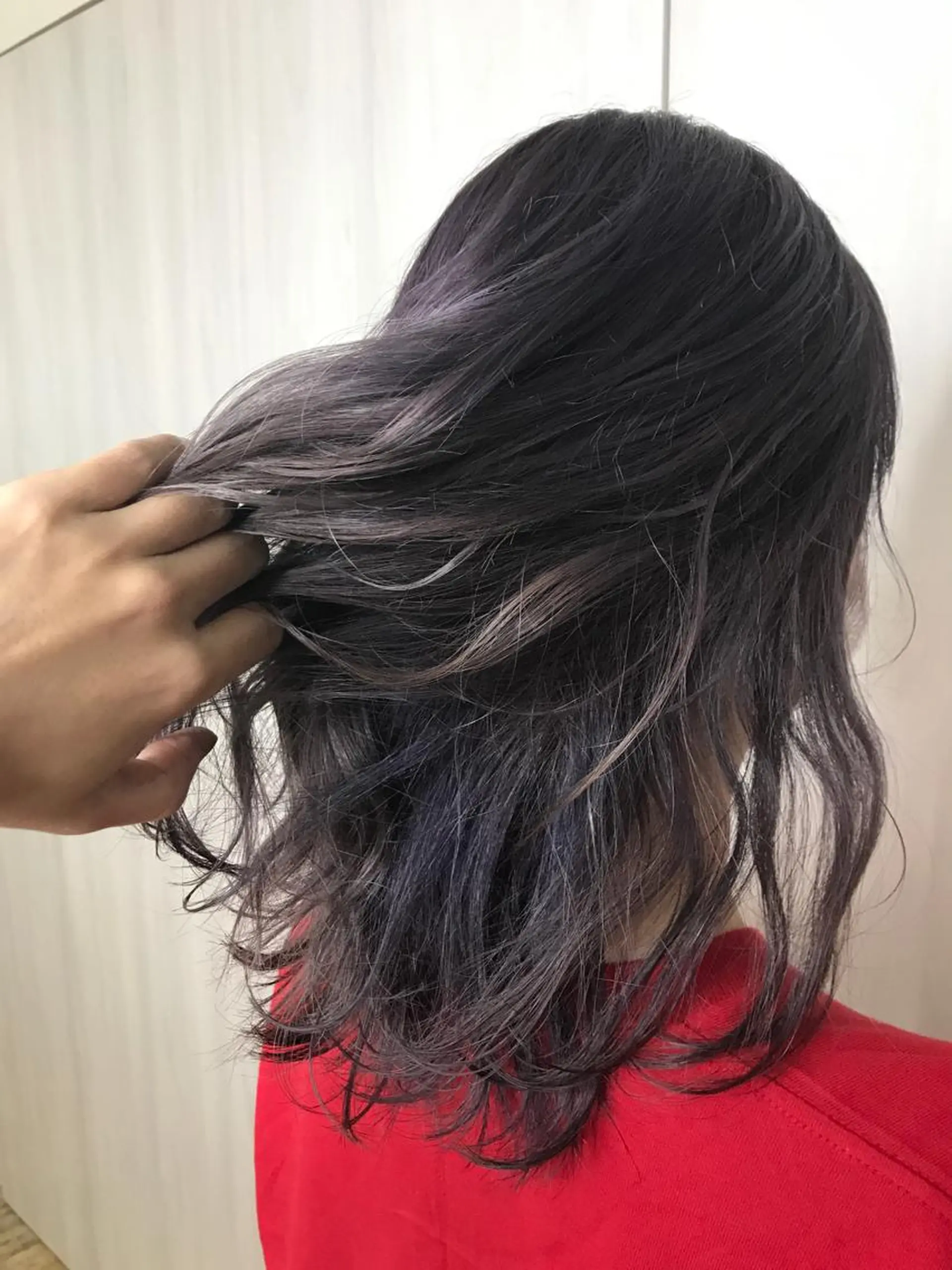 ミディアム カラー ヘアアレンジ パープルカラー 松井 敬太郎のヘアスタイル